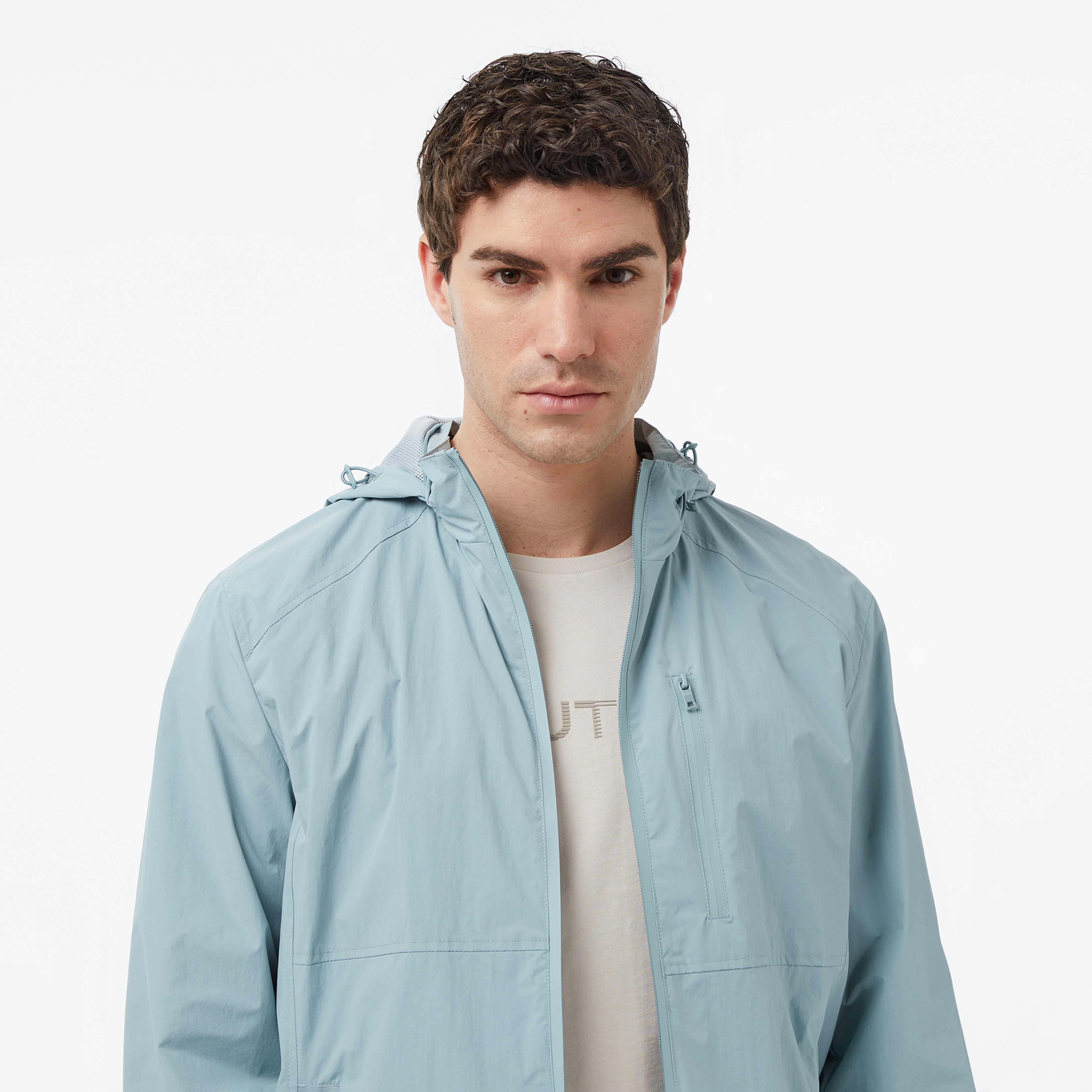 Nautica Erkek Yeşil Regular Fit ik Yaka Gizli Kapüşonlu Su İtici Yağmurluk