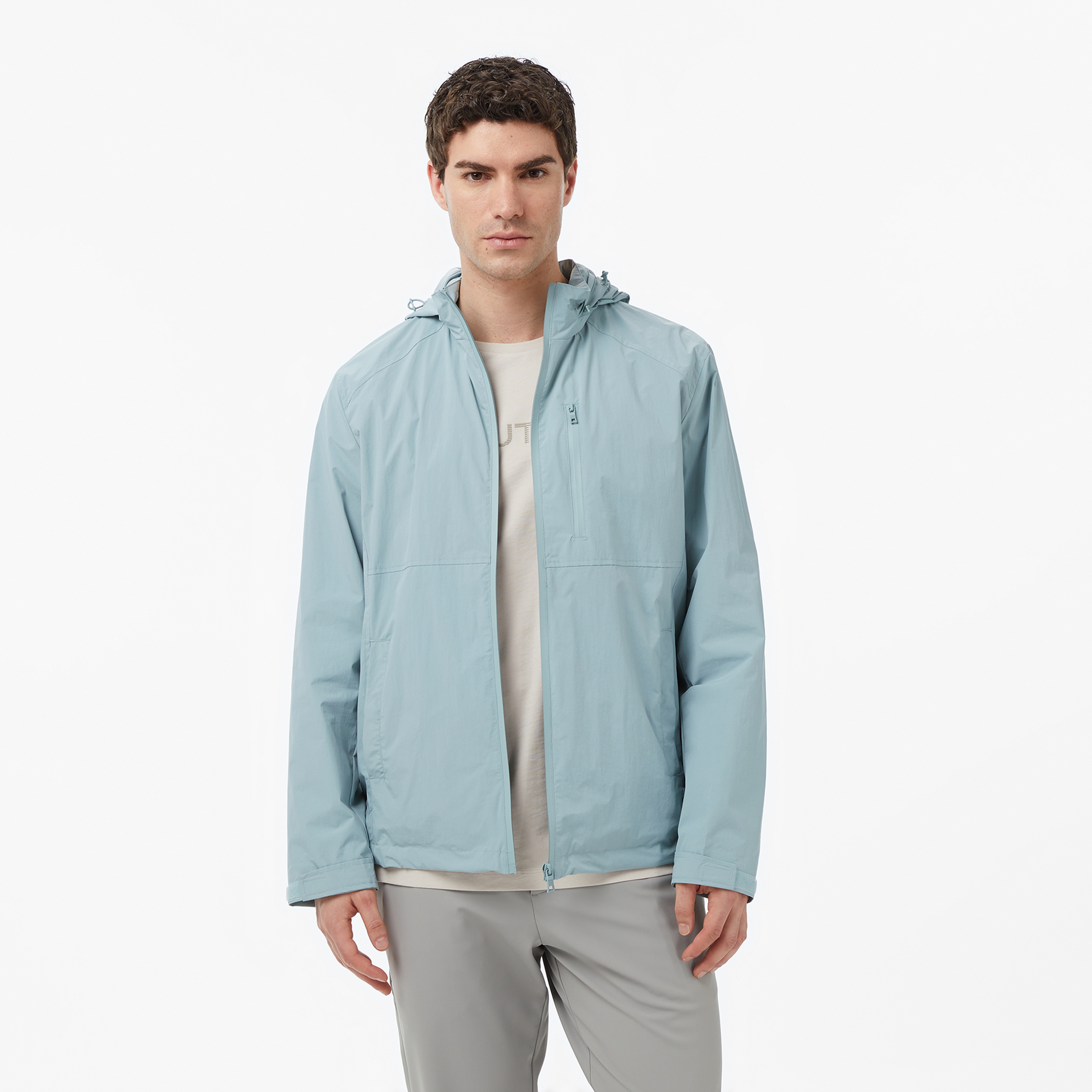 Nautica Erkek Yeşil Regular Fit ik Yaka Gizli Kapüşonlu Su İtici Yağmurluk