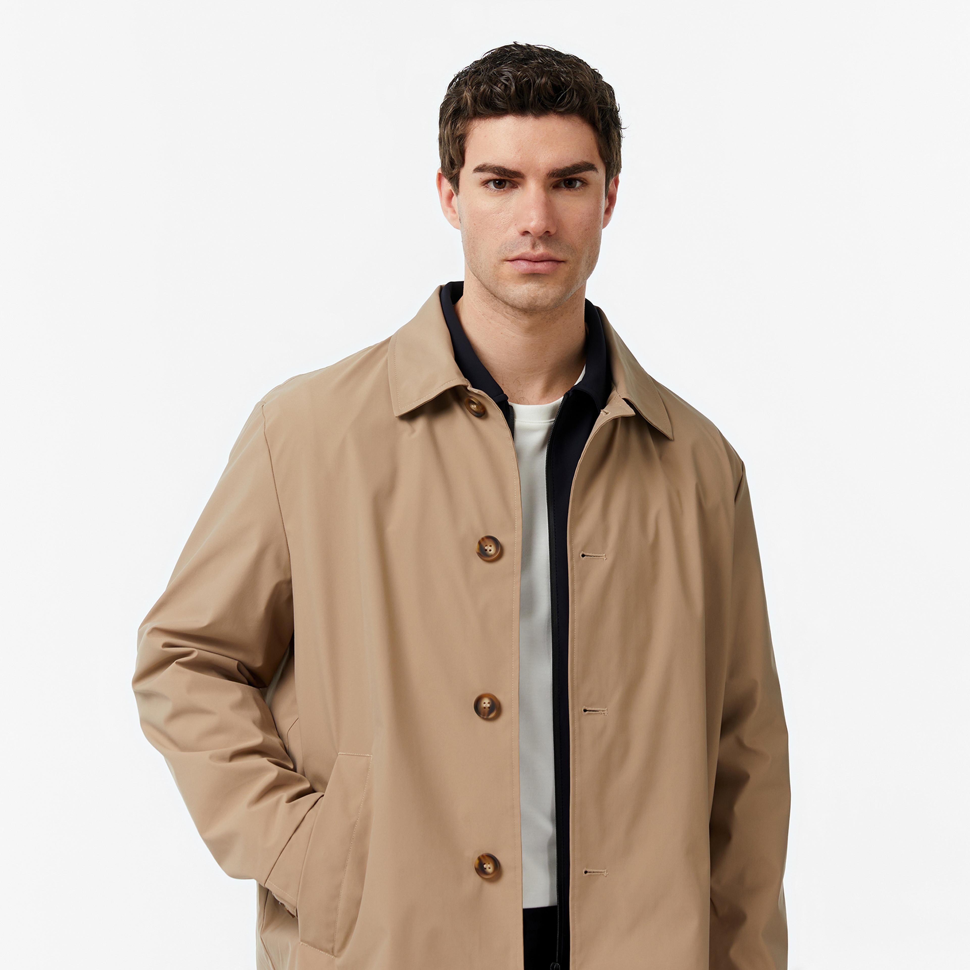 Nautica Erkek Bej Regular Fit Su İtici Ceket