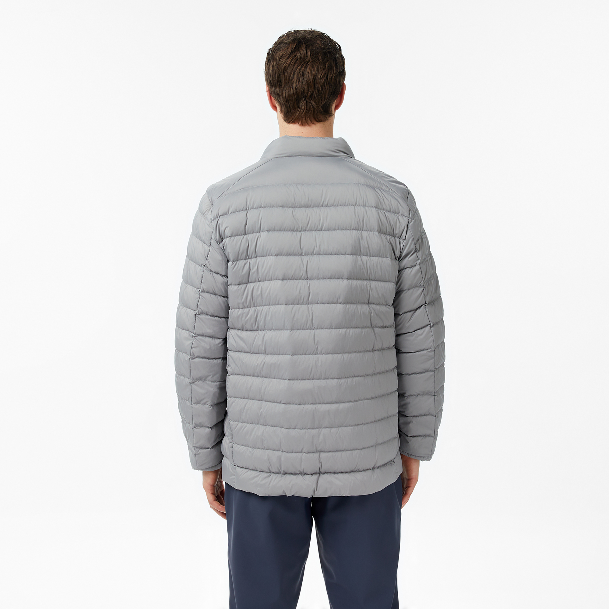 Nautica Erkek Gri Regular Fit Dik Yaka Su İtici Kaz Tüyü Mont