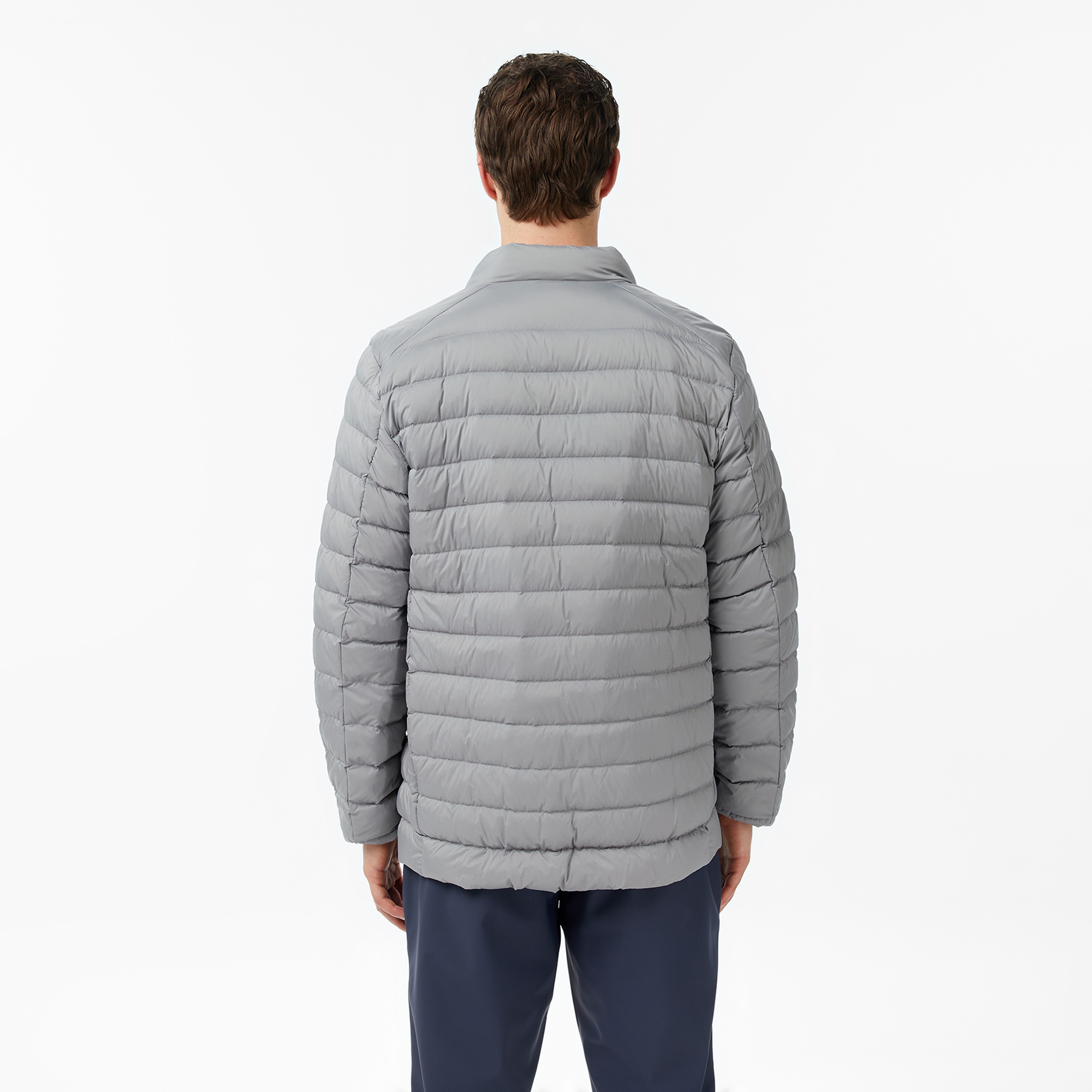 Nautica Erkek Gri Regular Fit Dik Yaka Su İtici Kaz Tüyü Mont