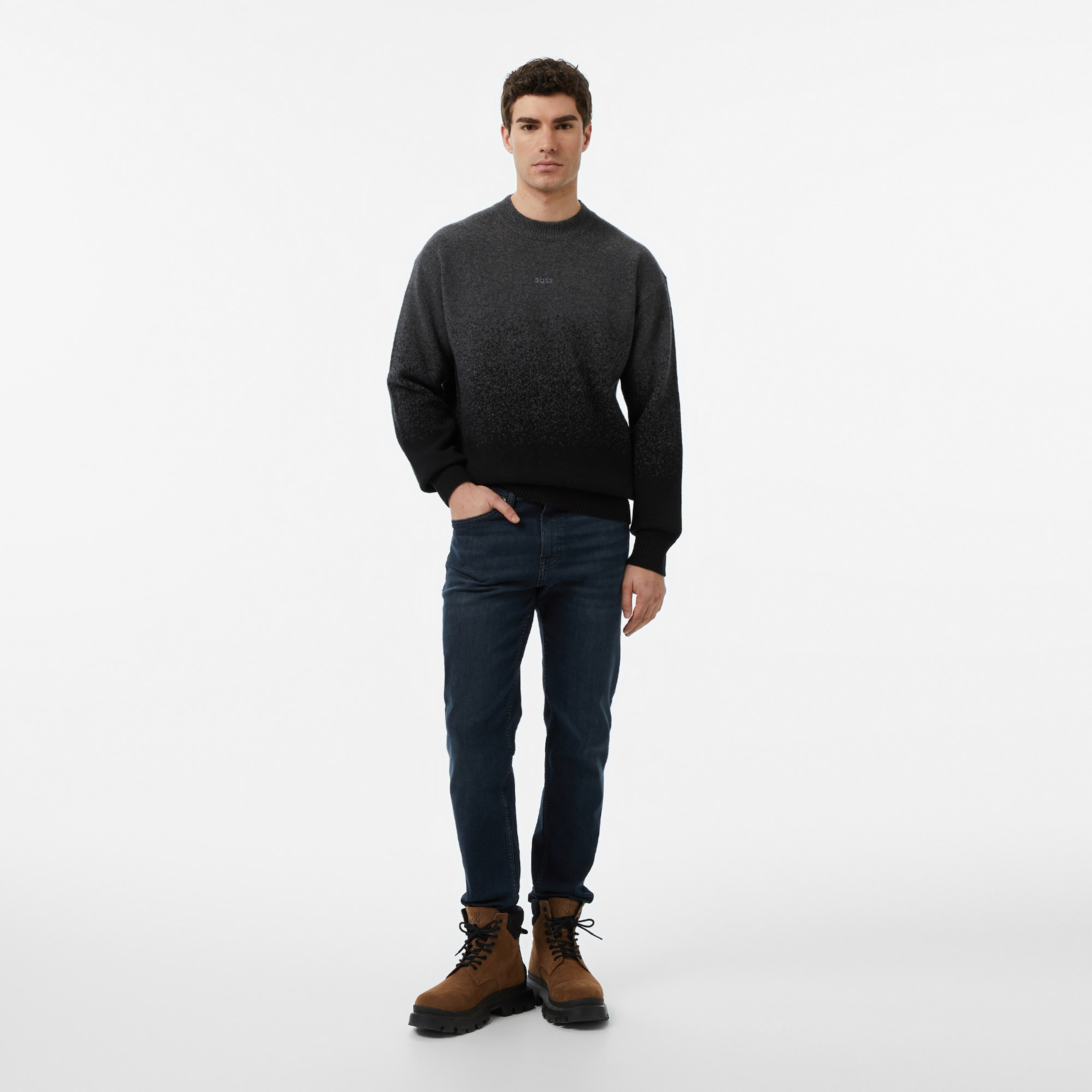 Boss Kalbrush Erkek Siyah Kazak