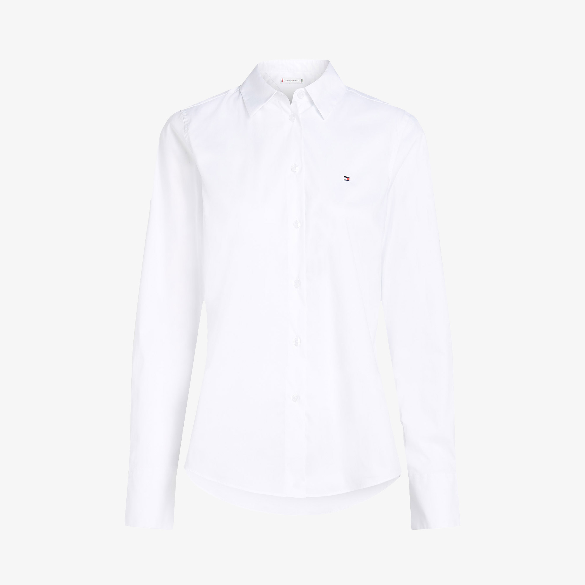 Tommy Hilfiger Ess Poplin Regular Kadın Beyaz Gömlek