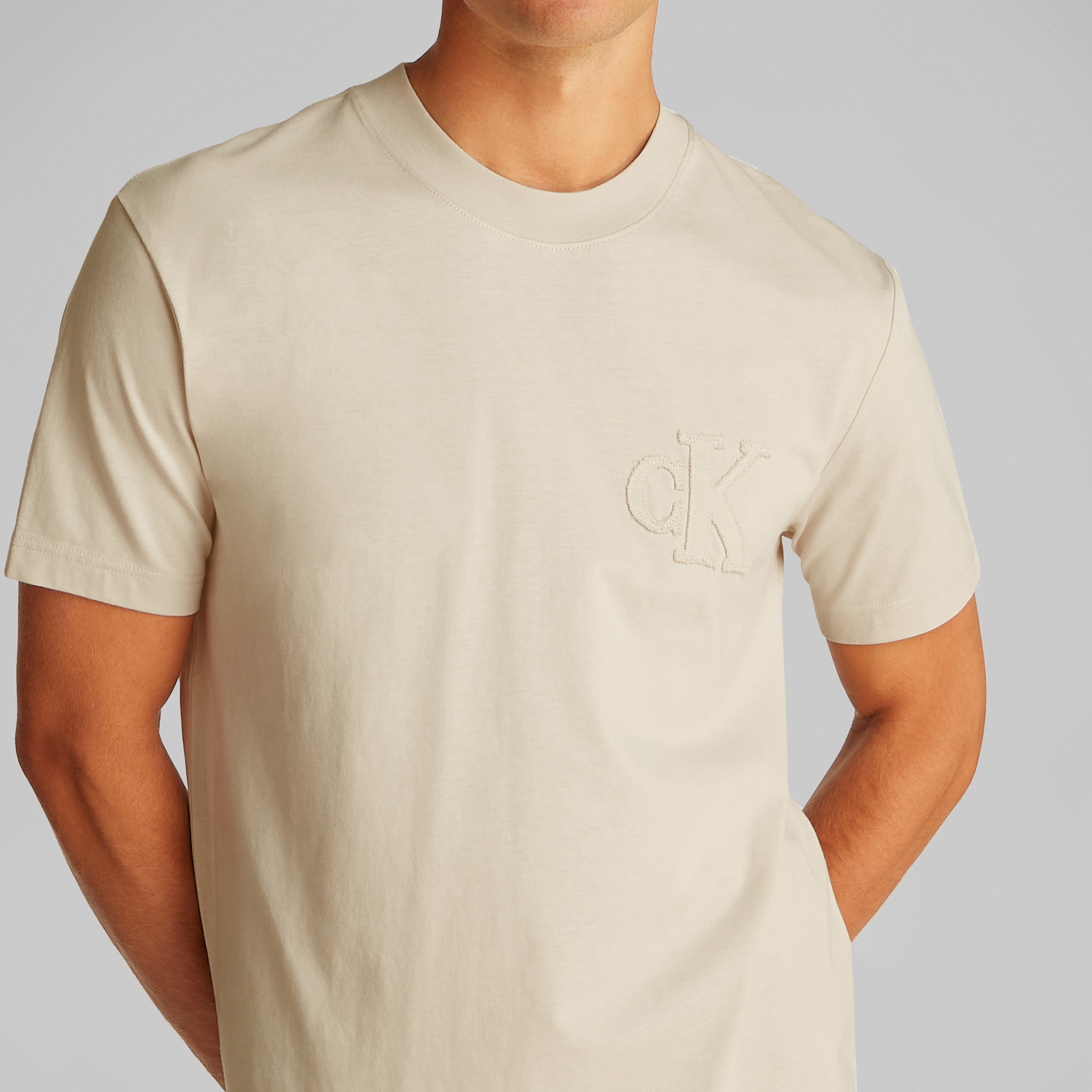 Calvin Klein Erkek Gri T-Shirt