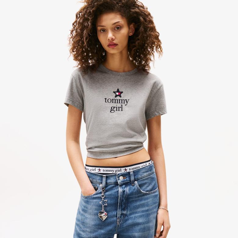 Tommy Hilfiger Graphic Unisex Gri T-Shirt