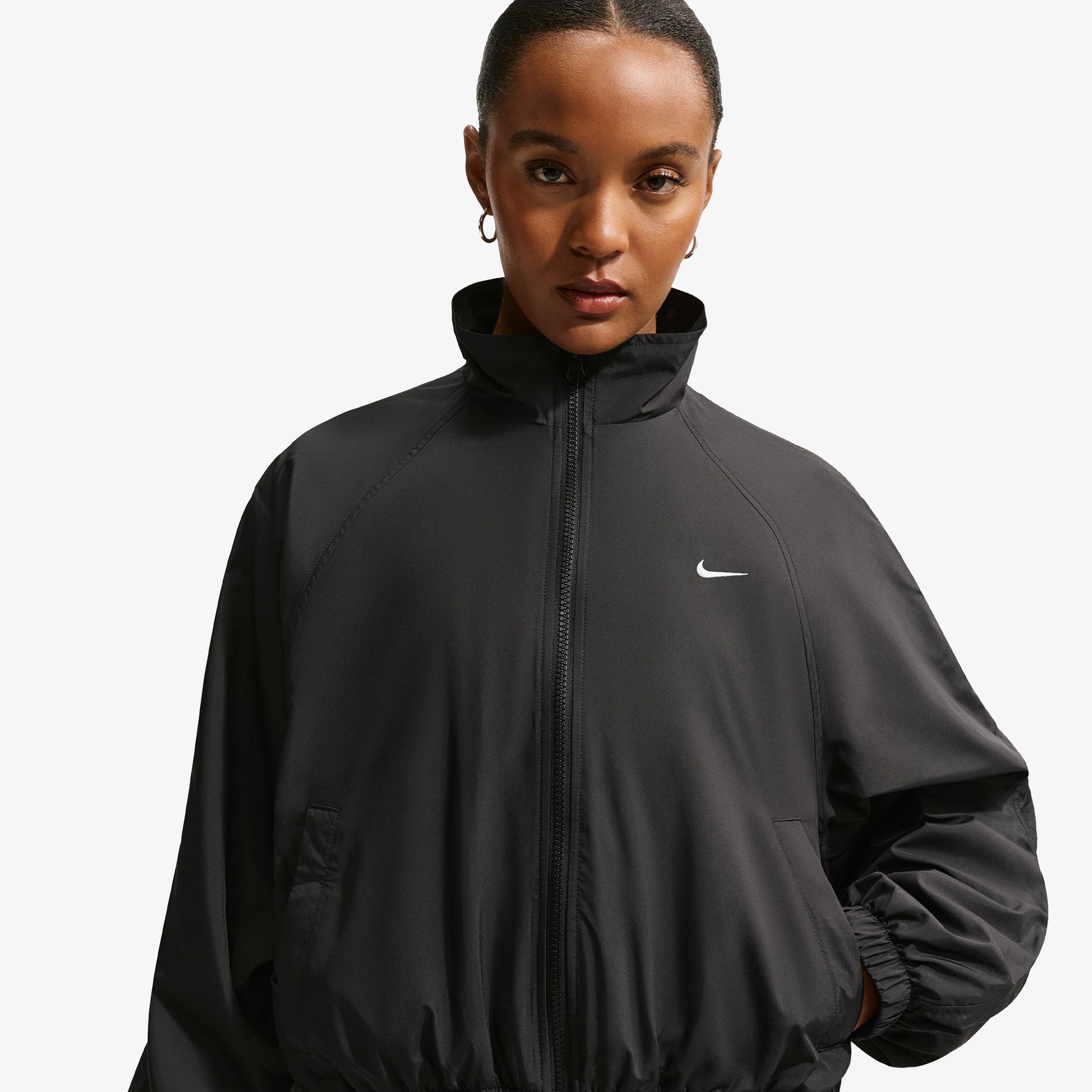 Nike Sportswear Classic Track Kadın Siyah Ceket