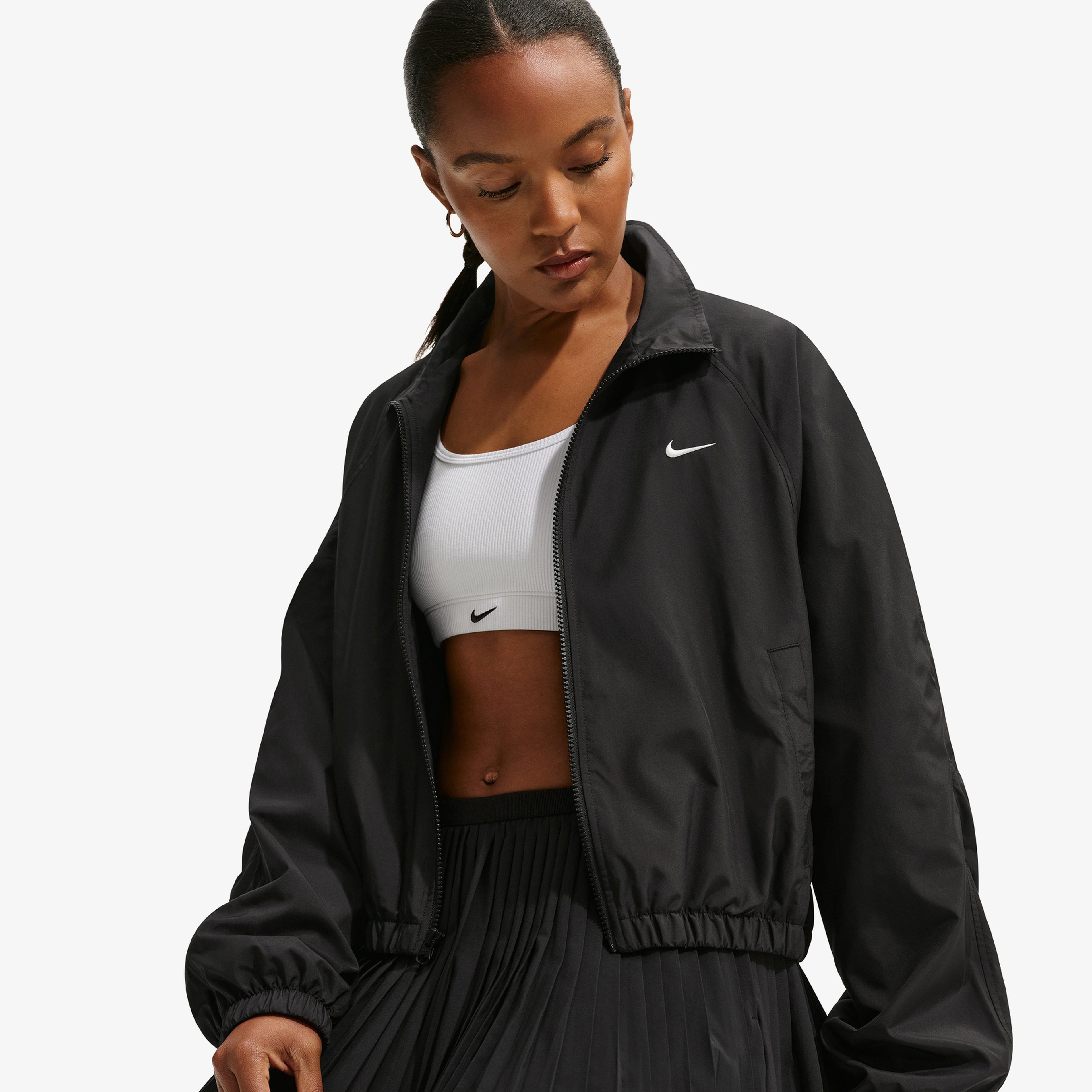 Nike Sportswear Classic Track Kadın Siyah Ceket