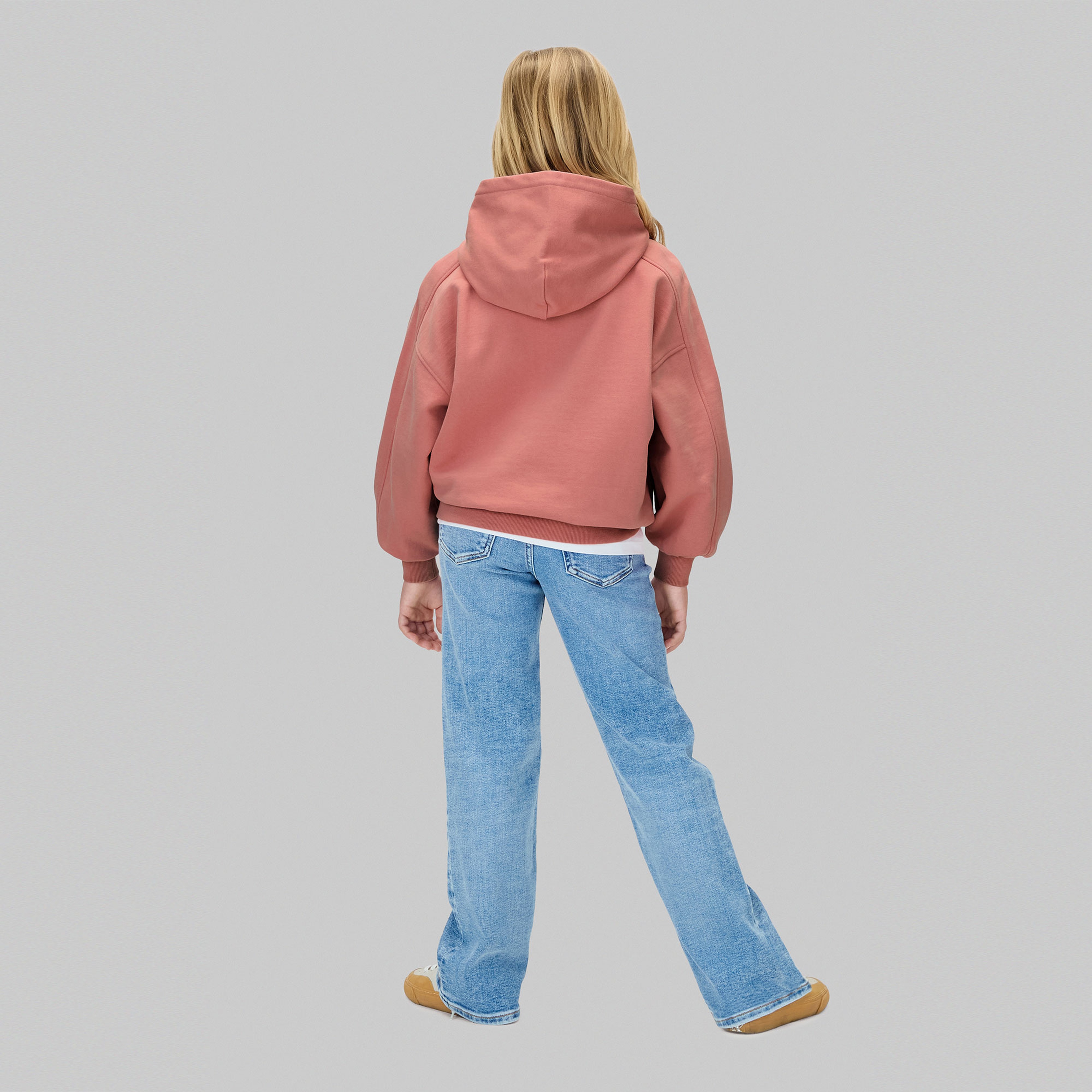 Calvin Klein Script Logo Graphic Terry Çocuk Pembe Sweatshirt