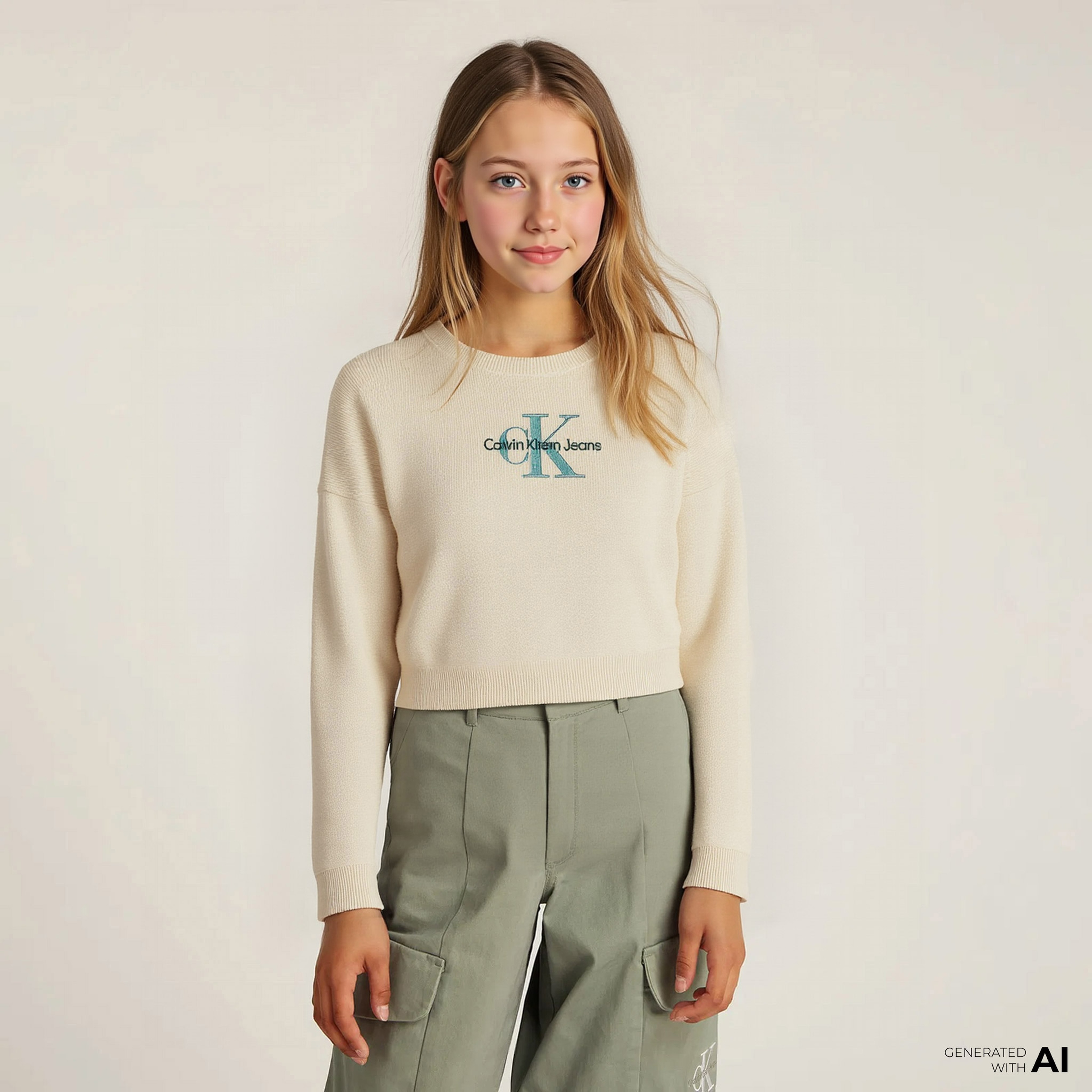 Calvin Klein Monologo Çocuk Bej Triko