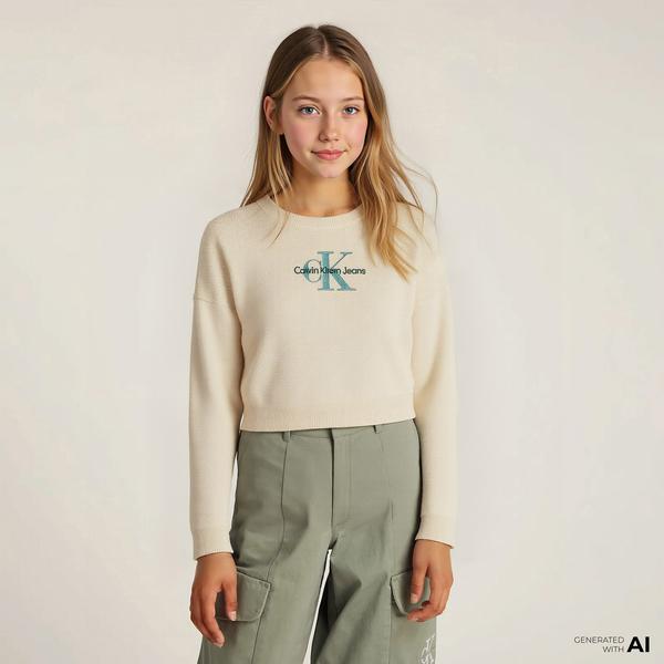 Calvin Klein Monologo Çocuk Bej Triko