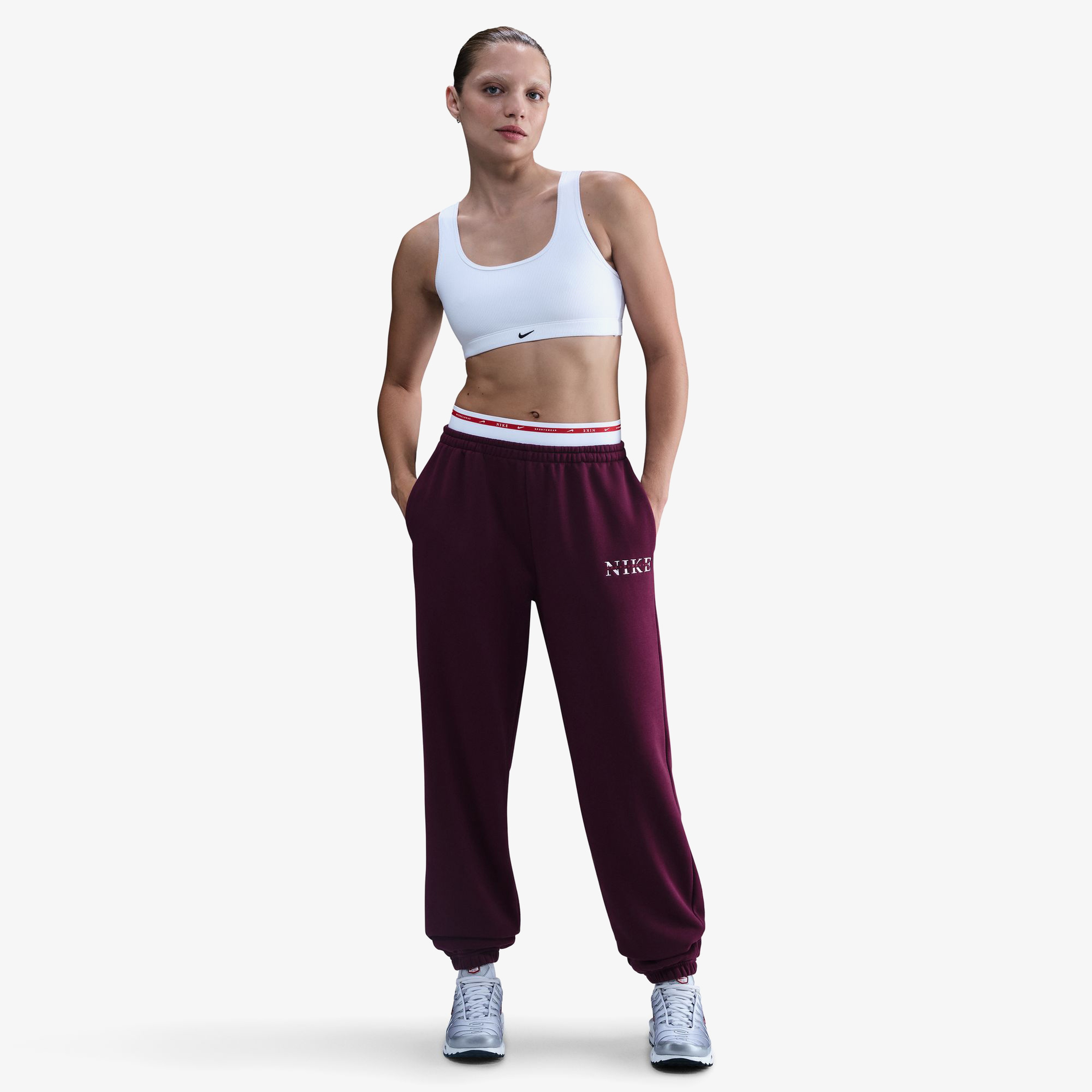 Nike Sportswear Phoenix Fleece Kadın Bordo Eşofman Altı
