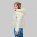 Calvin Klein Teddy Shiny Puffer Çocuk Krem Rengi Mont