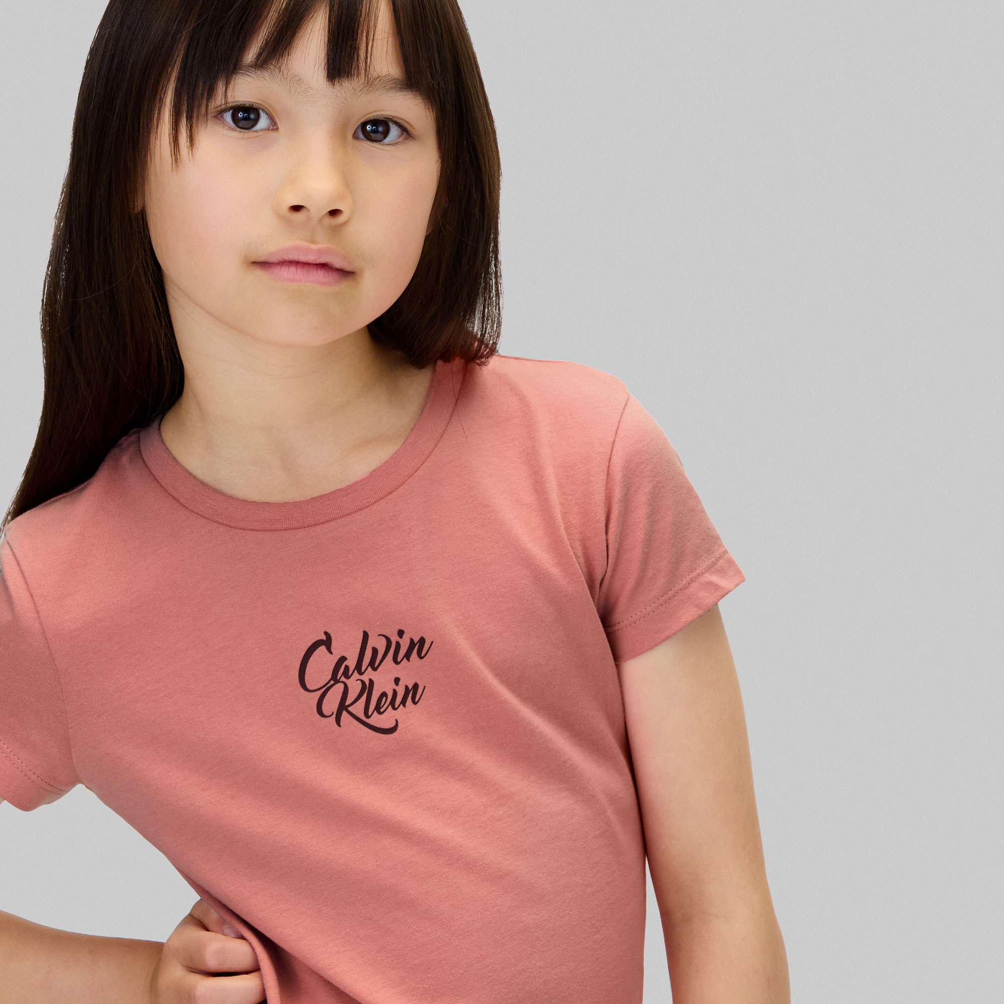 Calvin Klein Script Logo Graphic Çocuk Pembe T-Shirt