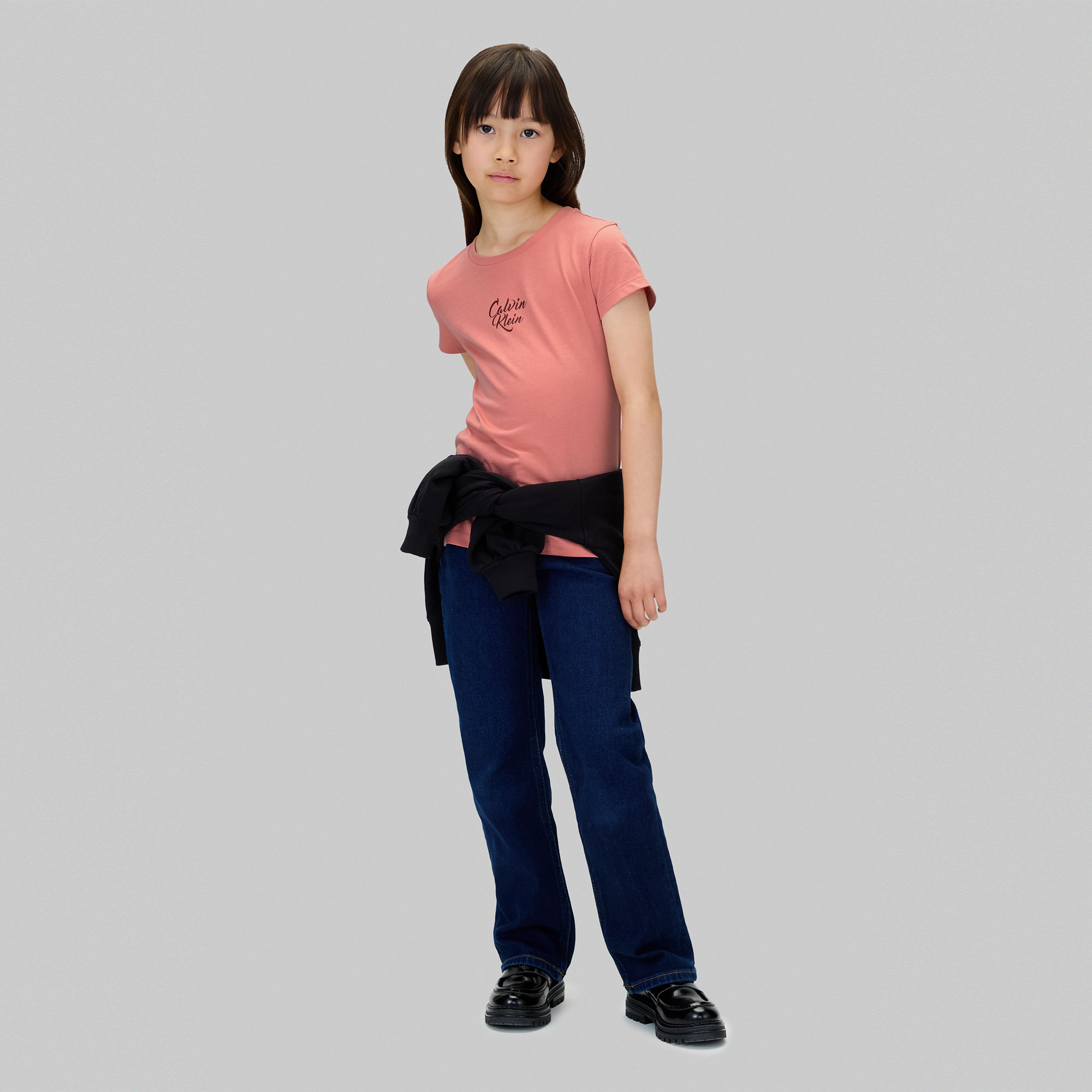 Calvin Klein Script Logo Graphic Çocuk Pembe T-Shirt
