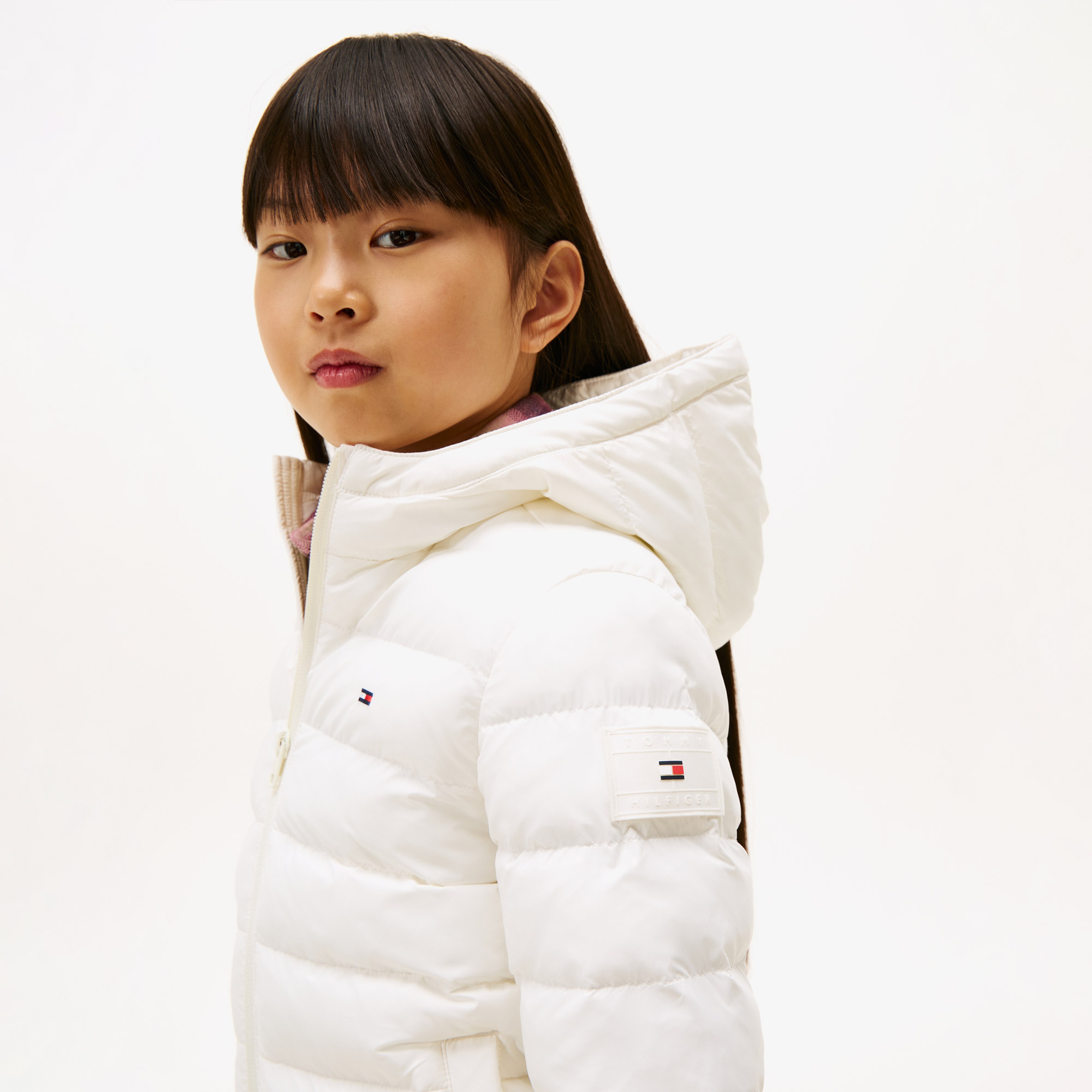 Tommy Hilfiger Lightweight Çocuk Beyaz Puffer Mont