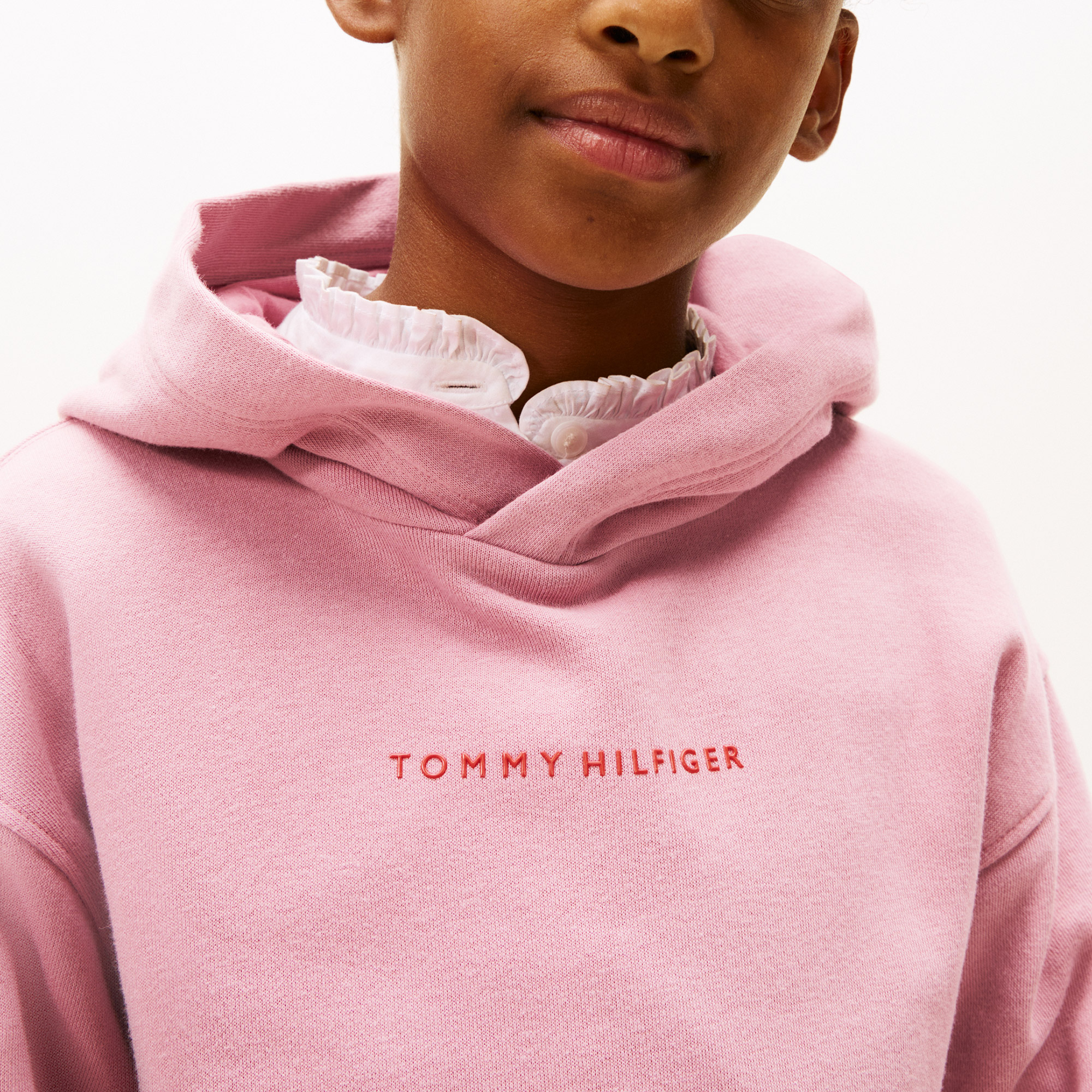 Tommy Hilfiger Mini Logo Çocuk Pembe Hoodie