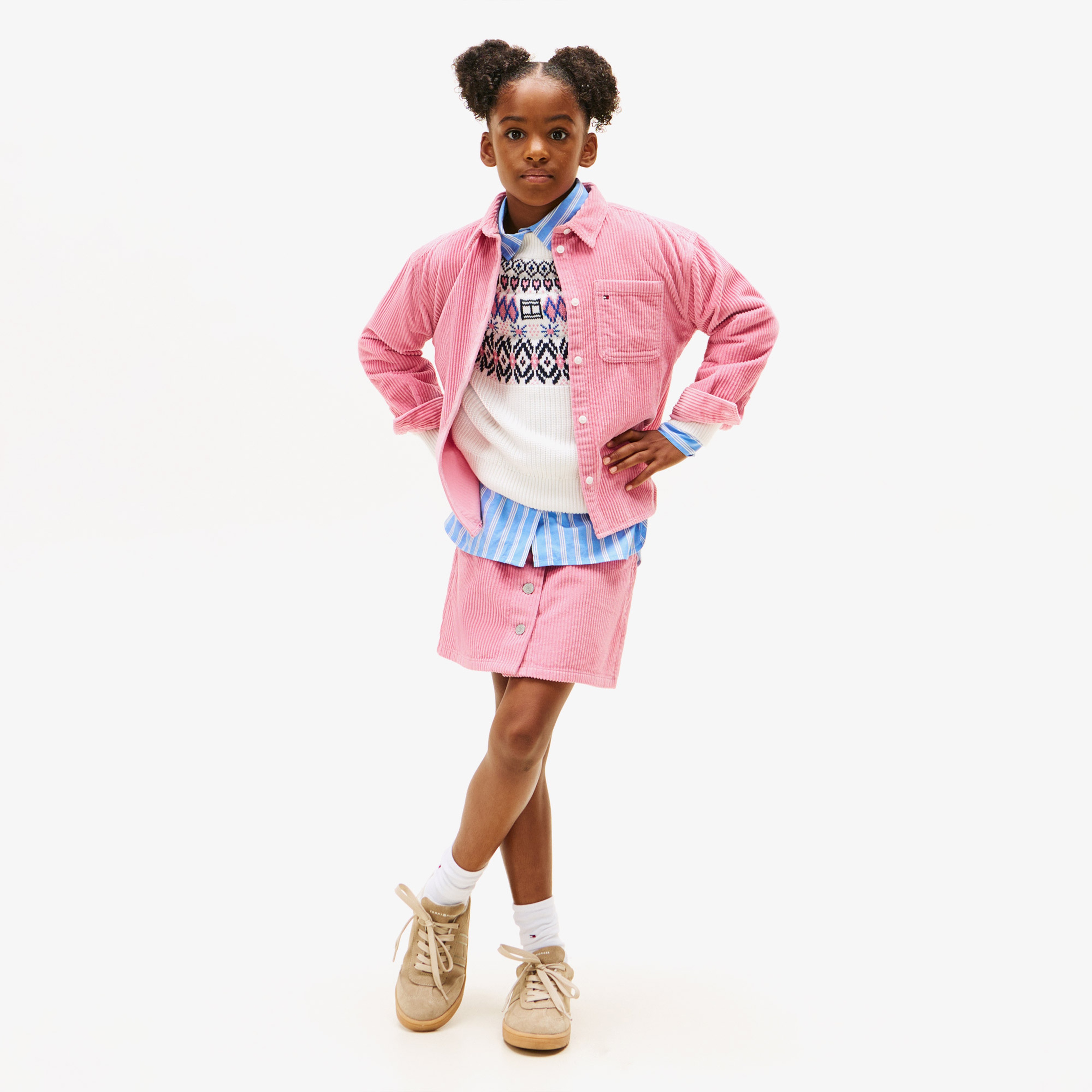 Tommy Hilfiger Corduroy Çocuk Pembe Gömlek
