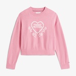 Tommy Hilfiger Heart Jacquard Çocuk Pembe Kazak
