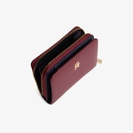 Tommy Hilfiger Icon Med Flap Kadın Bordo Cüzdan
