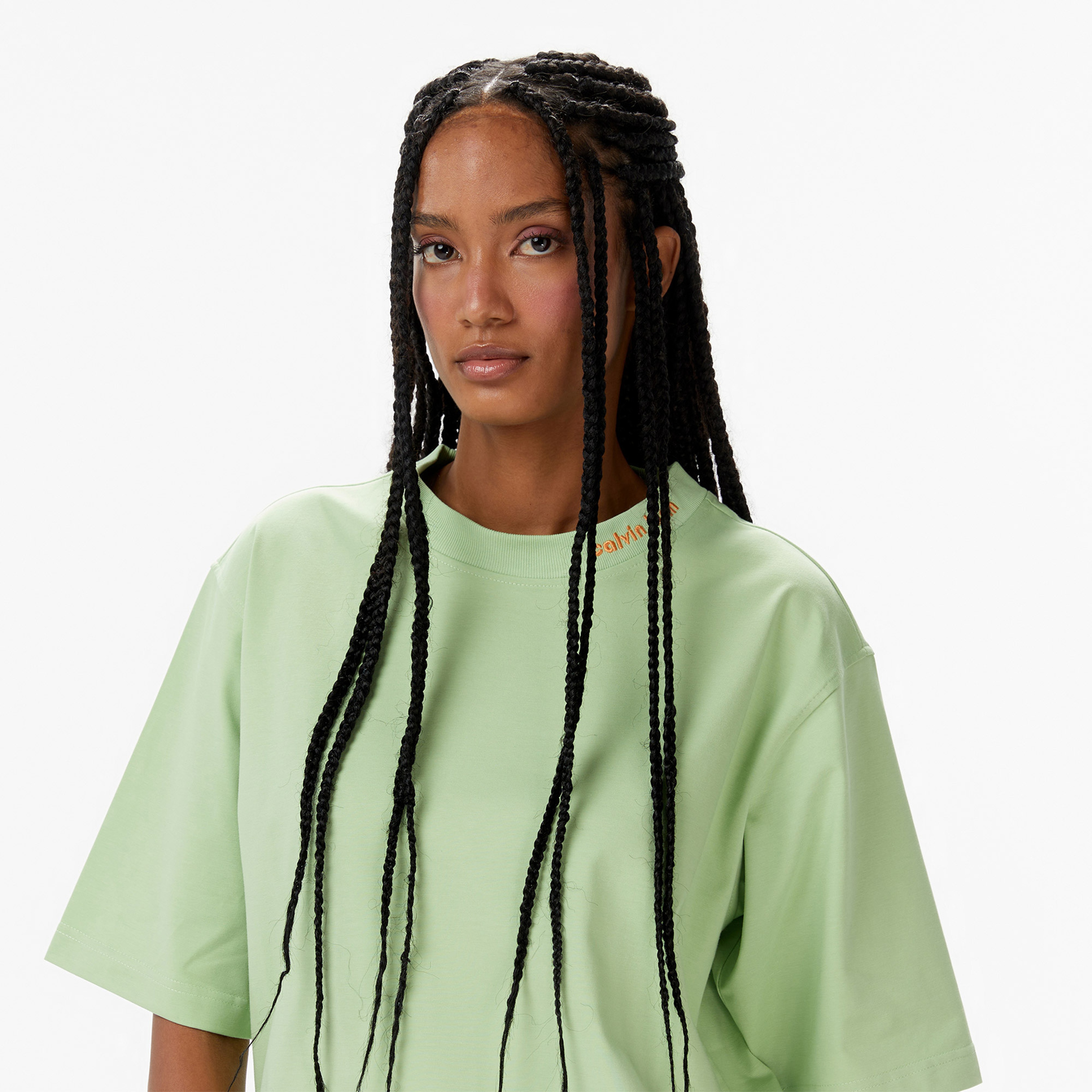 Calvin Klein Cooling Relaxed Kadın Yeşil T-Shirt