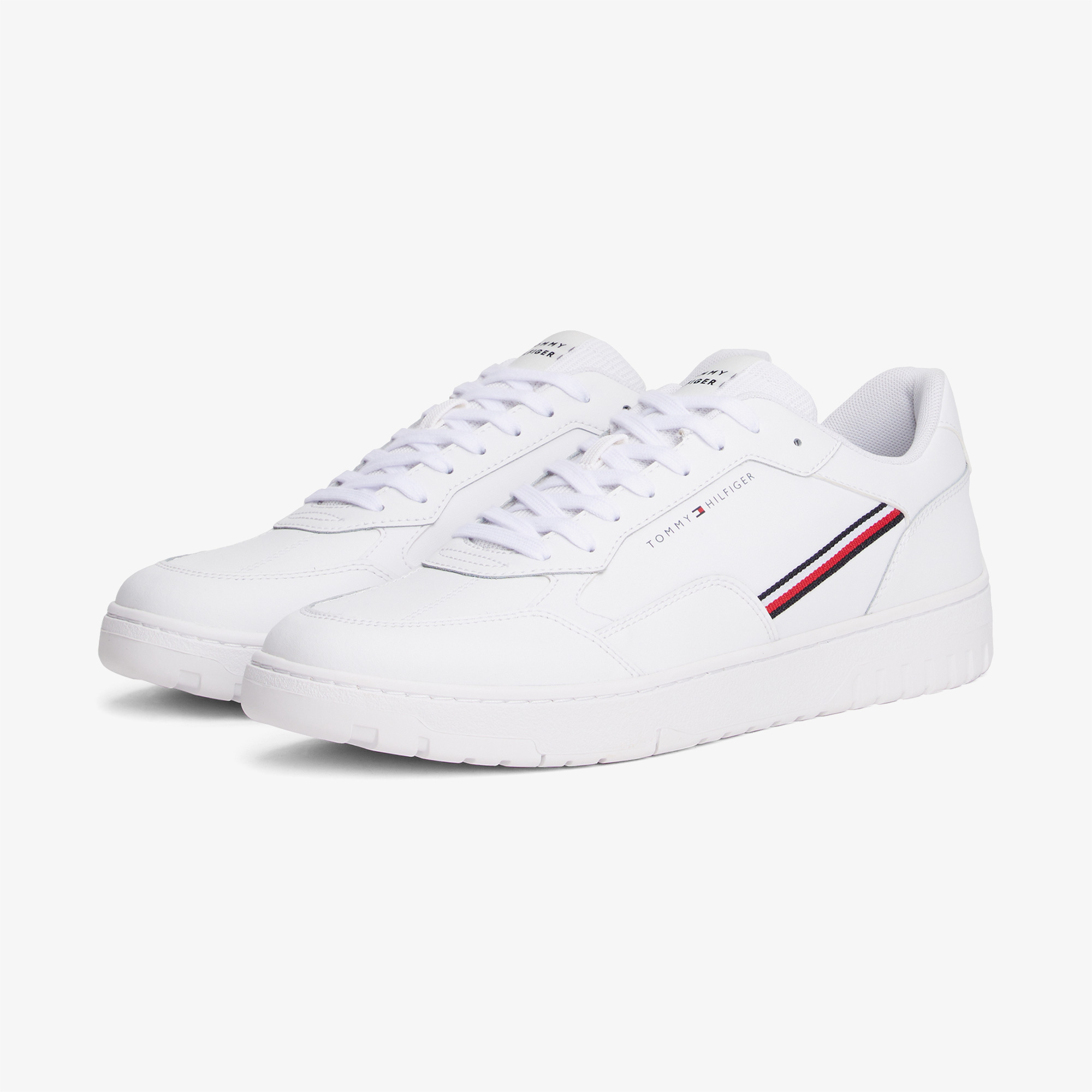 Tommy Hilfiger Basket Core Stripes Erkek Beyaz Sneaker