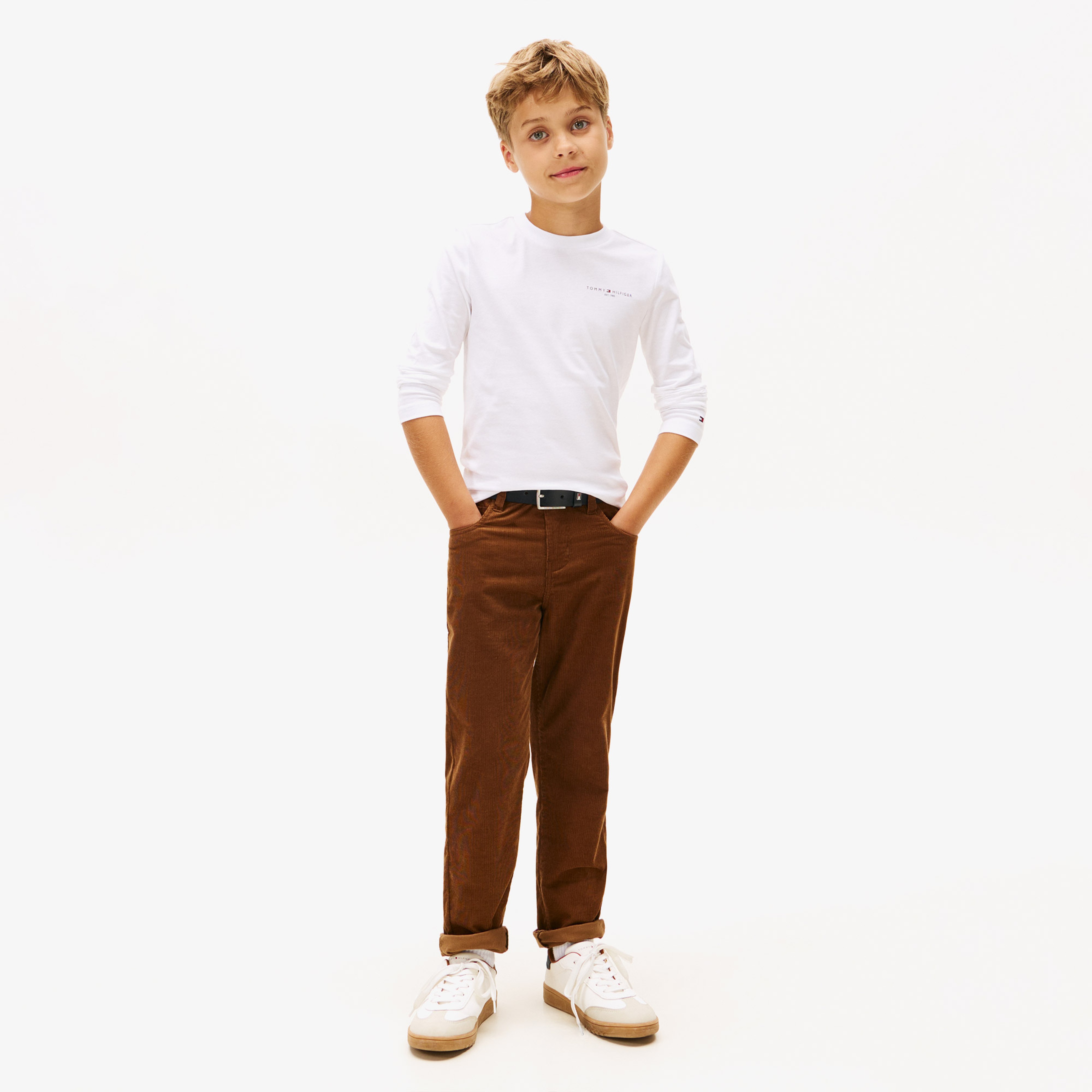 Tommy Hilfiger Mini Corp Çocuk Uzun Kollu Beyaz T-Shirt