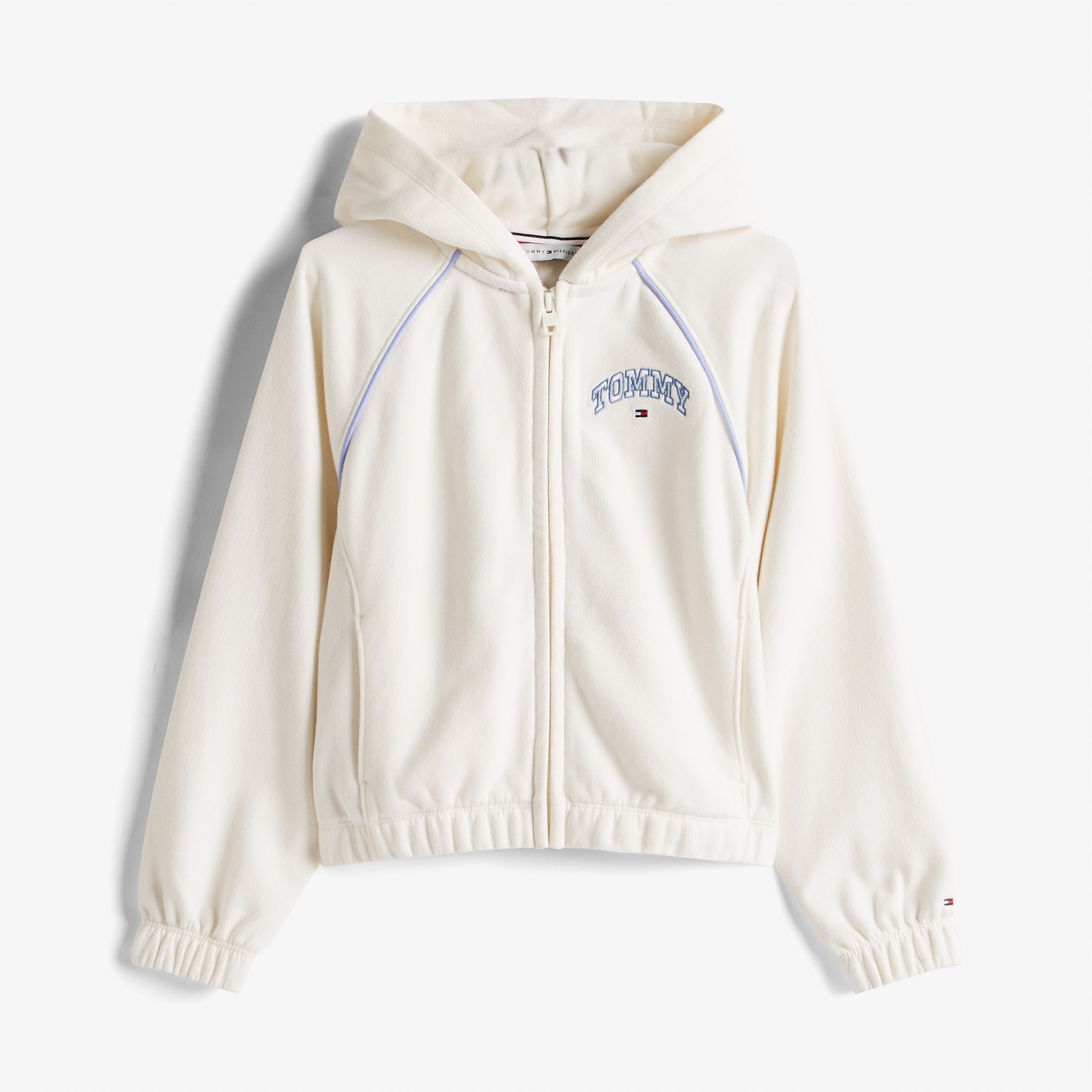 Tommy Hilfiger Varsity Çocuk Fermuarlı Beyaz Hoodie