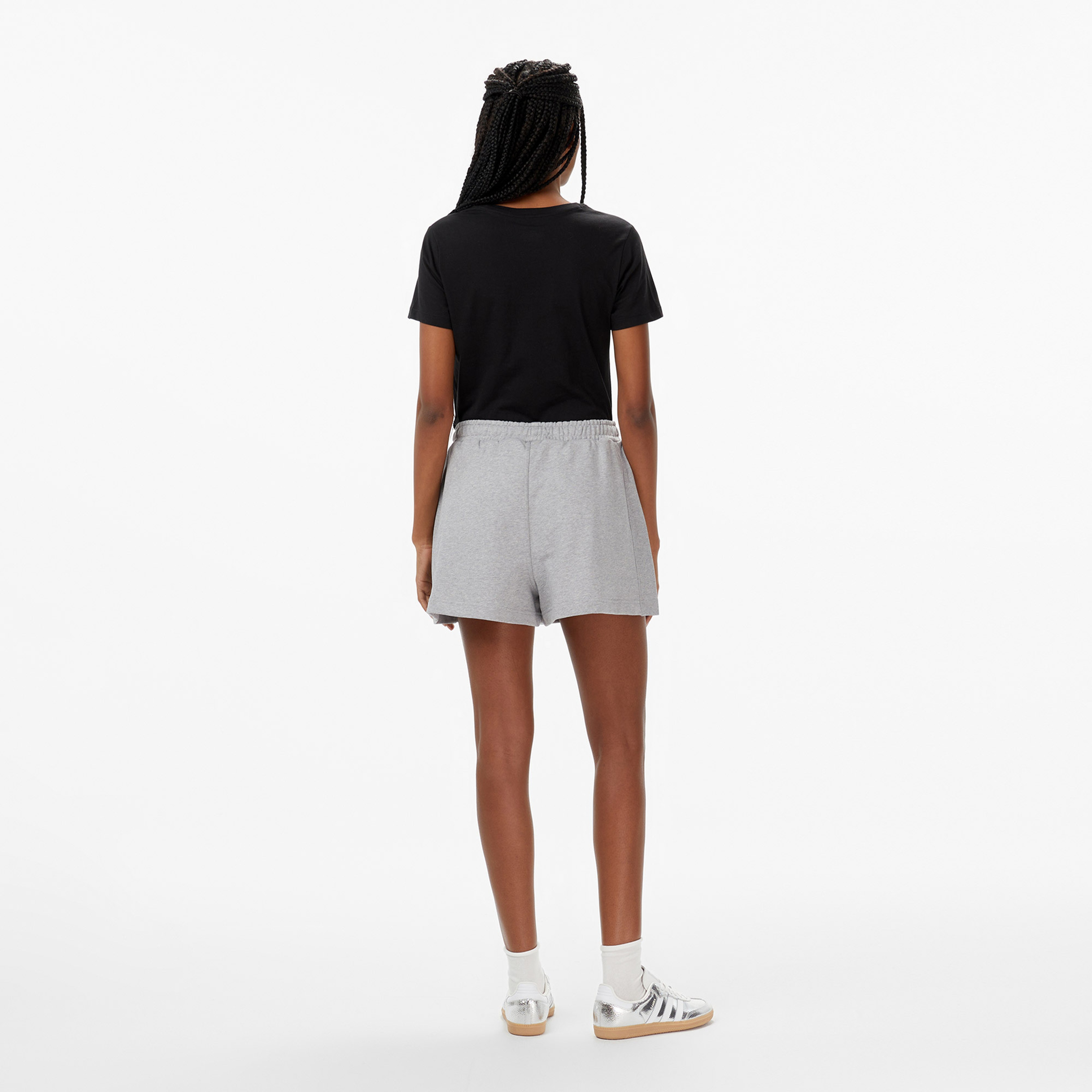 Calvin Klein A French Terry Badge Logo Kadın Gri Şort