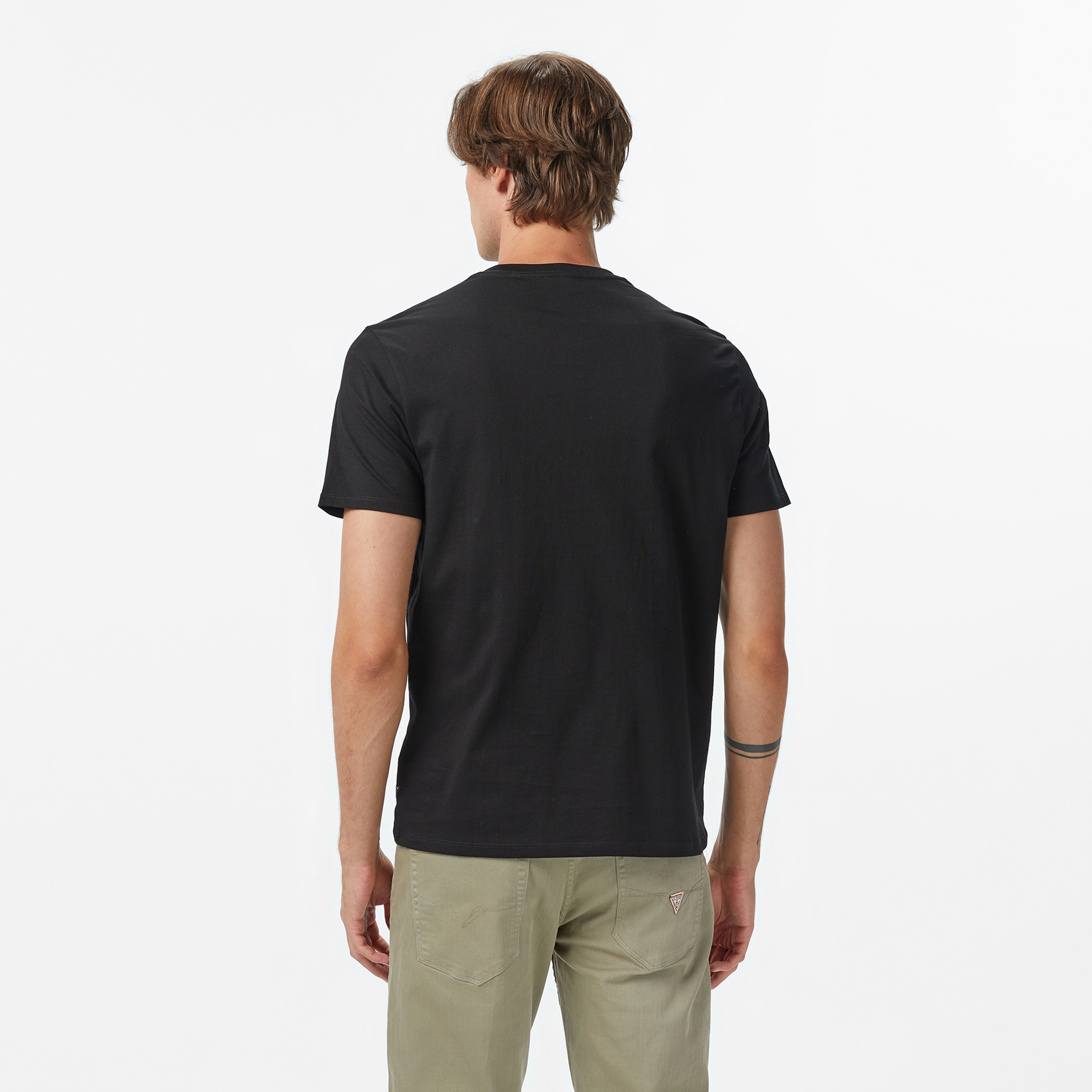 Guess Embosse Regular Fit Erkek Siyah T-Shirt