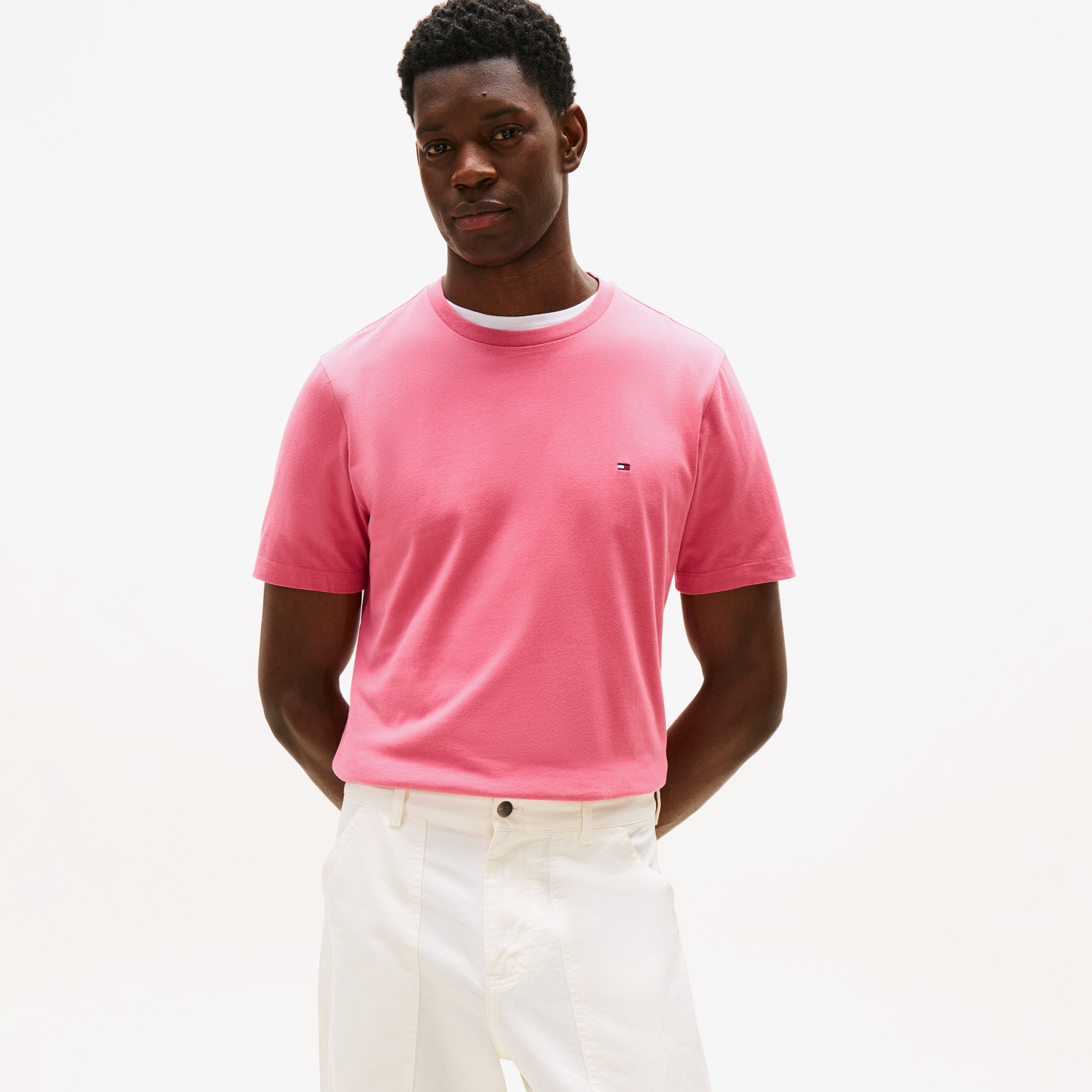 Tommy Hilfiger Essentials Seasonal Fit Solid Erkek Pembe T-Shirt