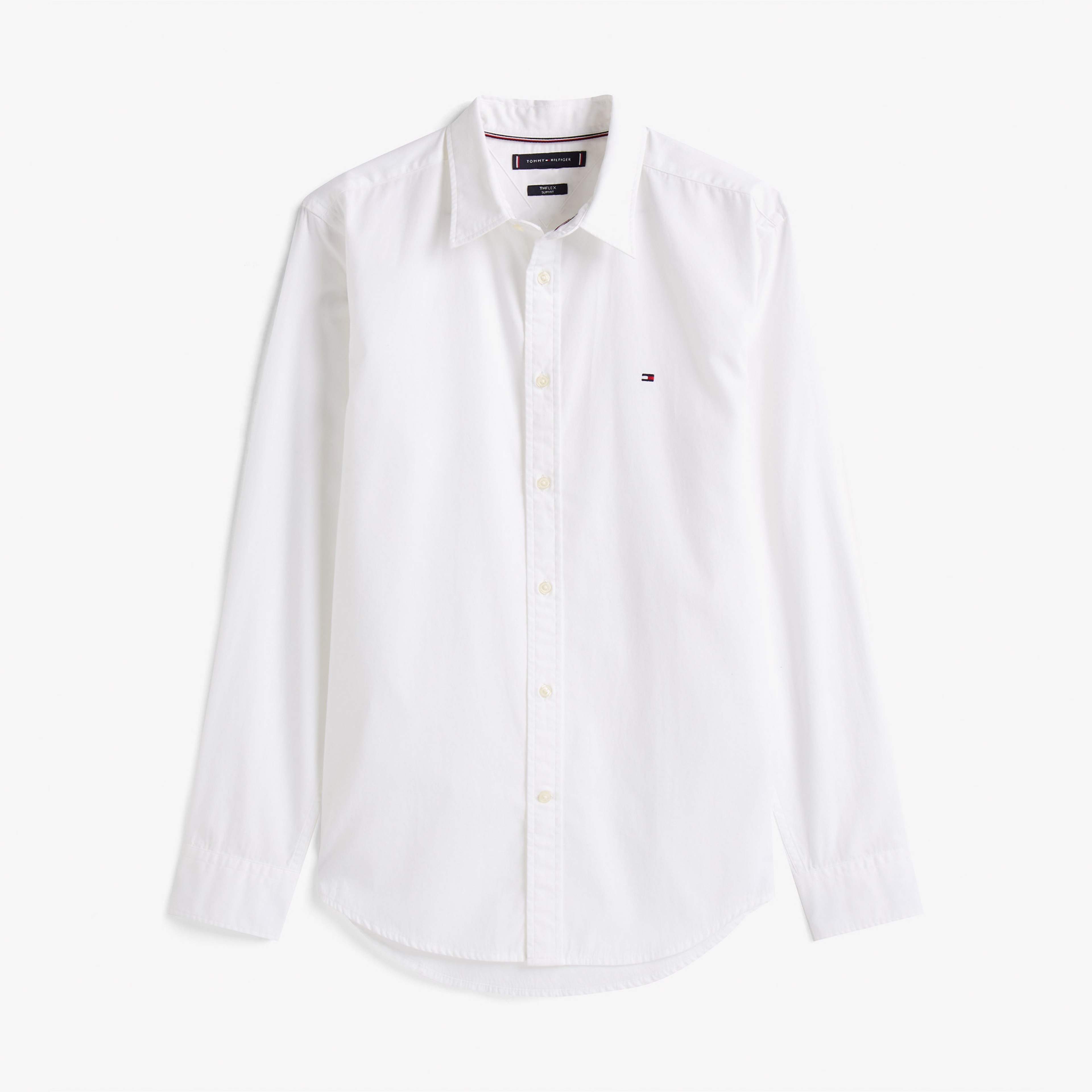 Tommy Hilfiger Flex Poplin Kent Collar Erkek Beyaz Gömlek