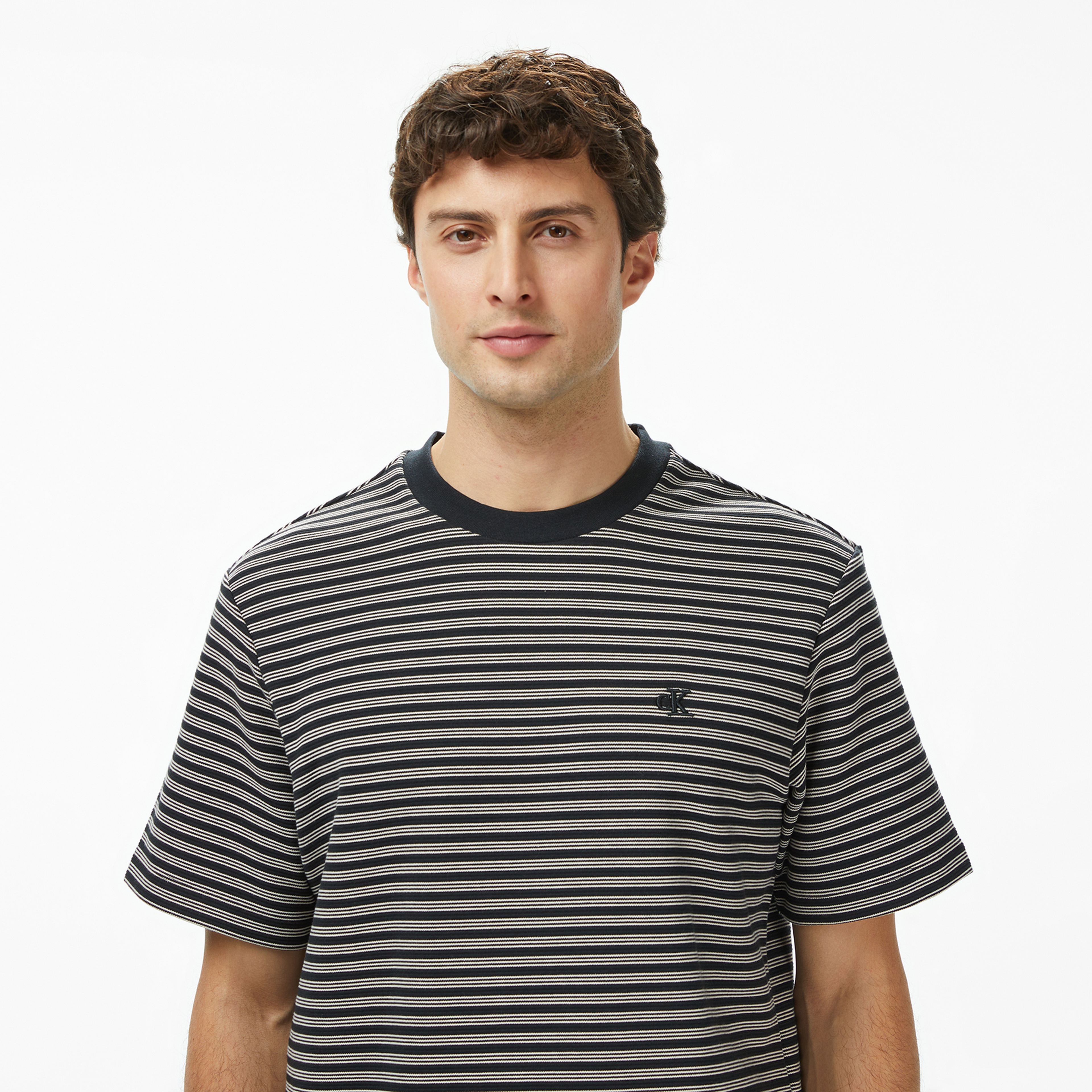Calvin Klein Striped Ottoman Erkek Lacivert T-Shirt