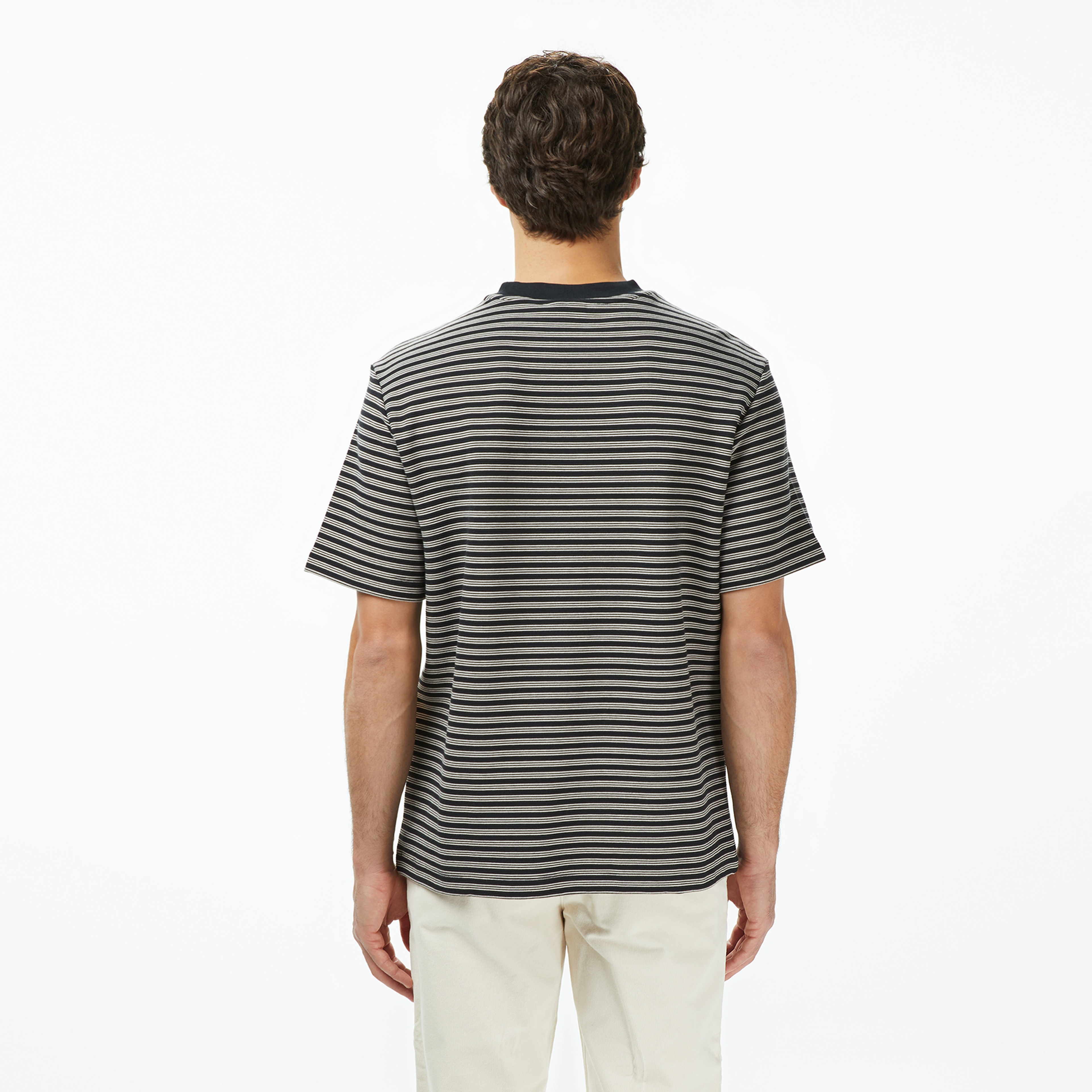 Calvin Klein Striped Ottoman Erkek Lacivert T-Shirt