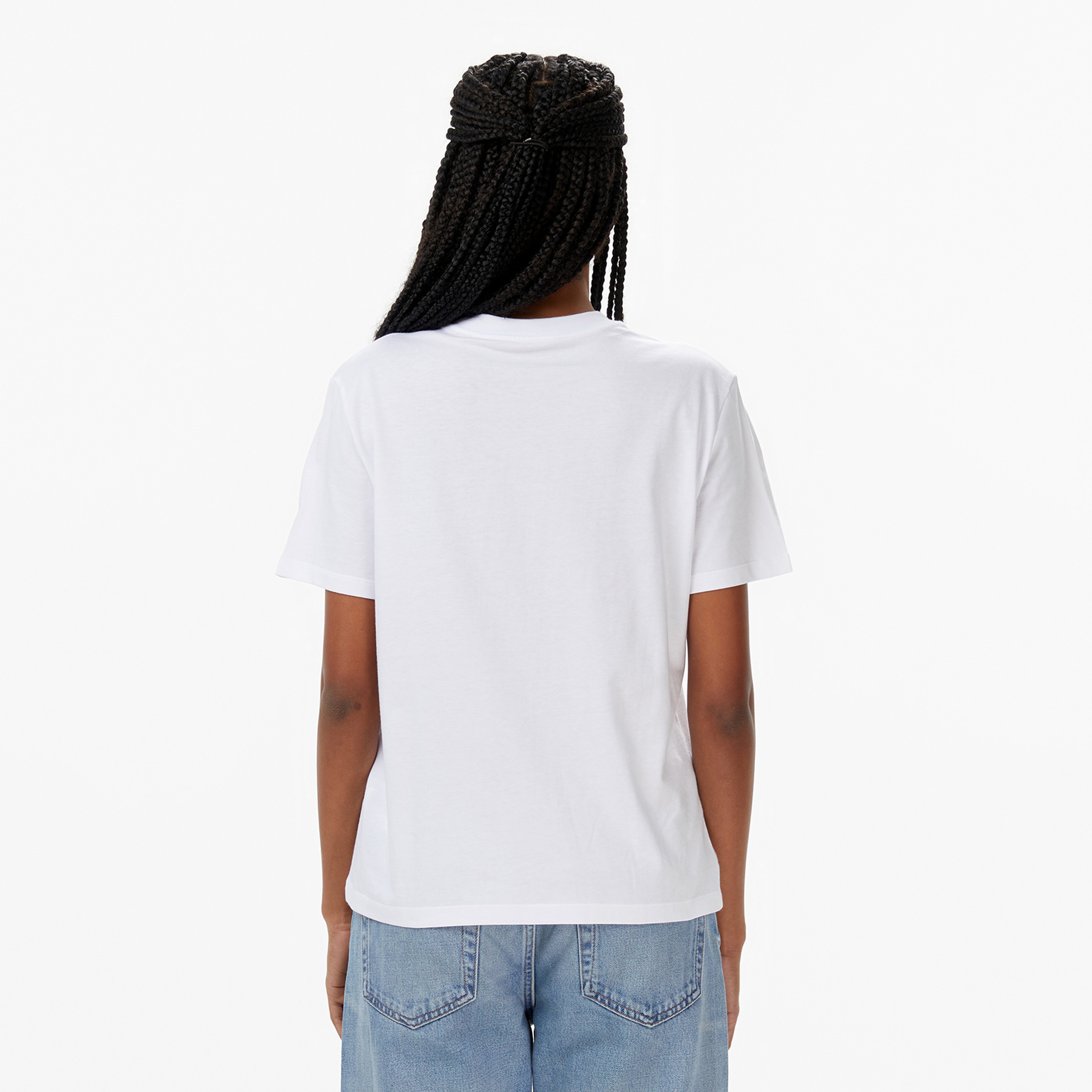 Calvin Klein Classic Foil Monologo Kadın Beyaz T-Shirt