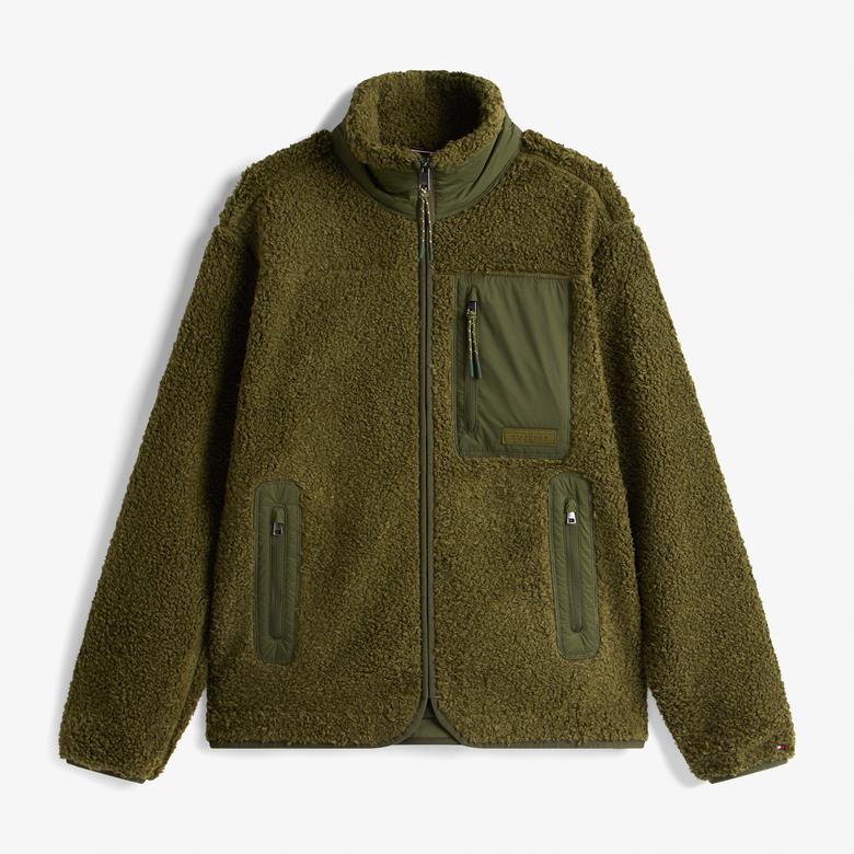 Tommy Hilfiger Teddy Through Erkek Fermuarlı Yeşil Ceket