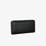 Calvin Klein Croc Long Zip Around Kadın Siyah Cüzdan