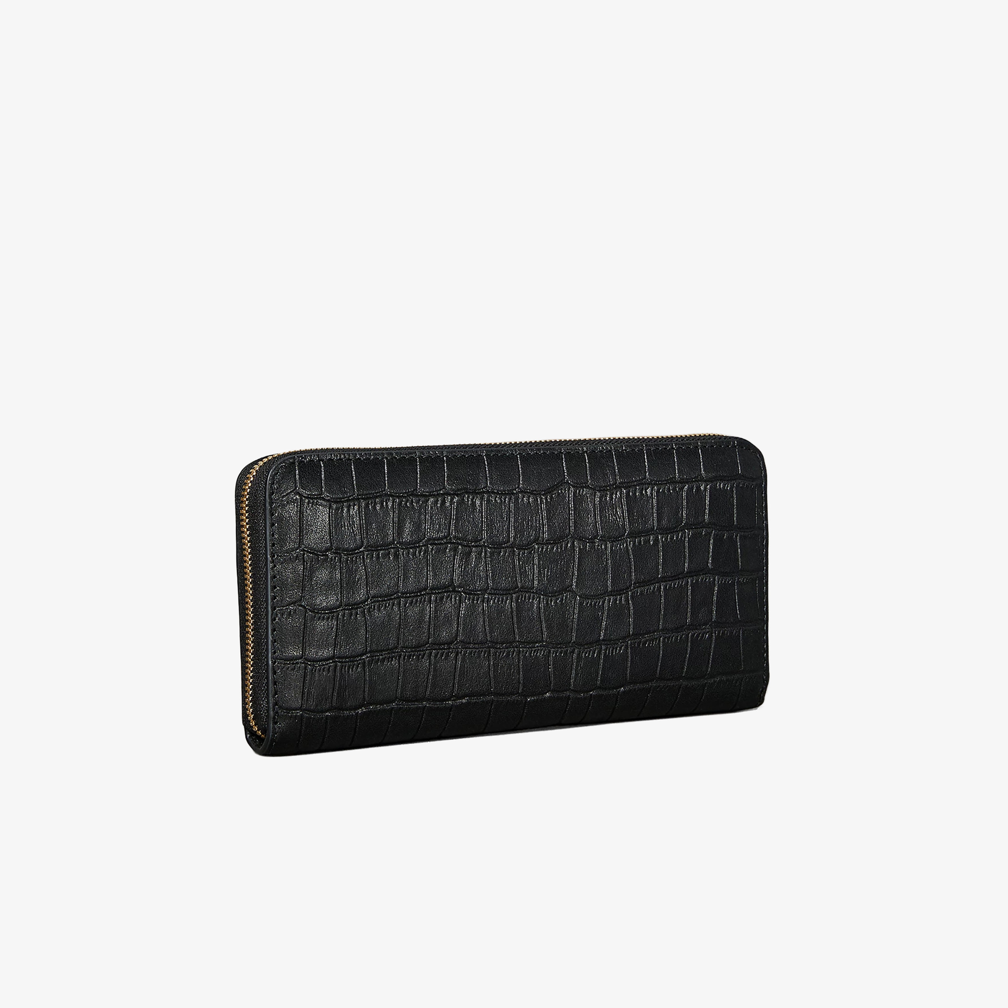 Calvin Klein Croc Long Zip Around Kadın Siyah Cüzdan
