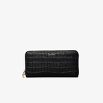 Calvin Klein Croc Long Zip Around Kadın Siyah Cüzdan