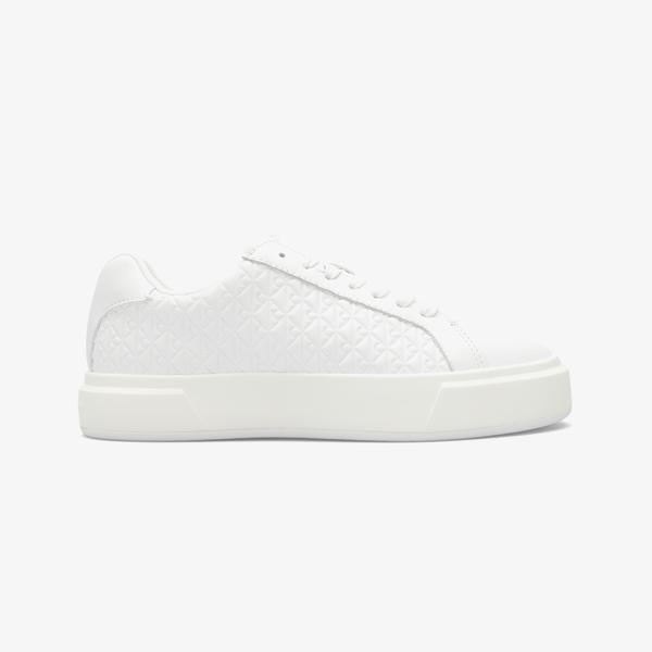 Calvin Klein Basket Lace Up Lth Aop Kadın Beyaz Spor Ayakkabı