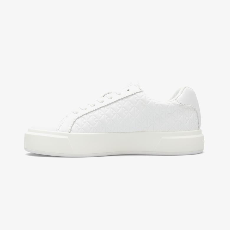 Calvin Klein Basket Lace Up Lth Aop Kadın Beyaz Spor Ayakkabı