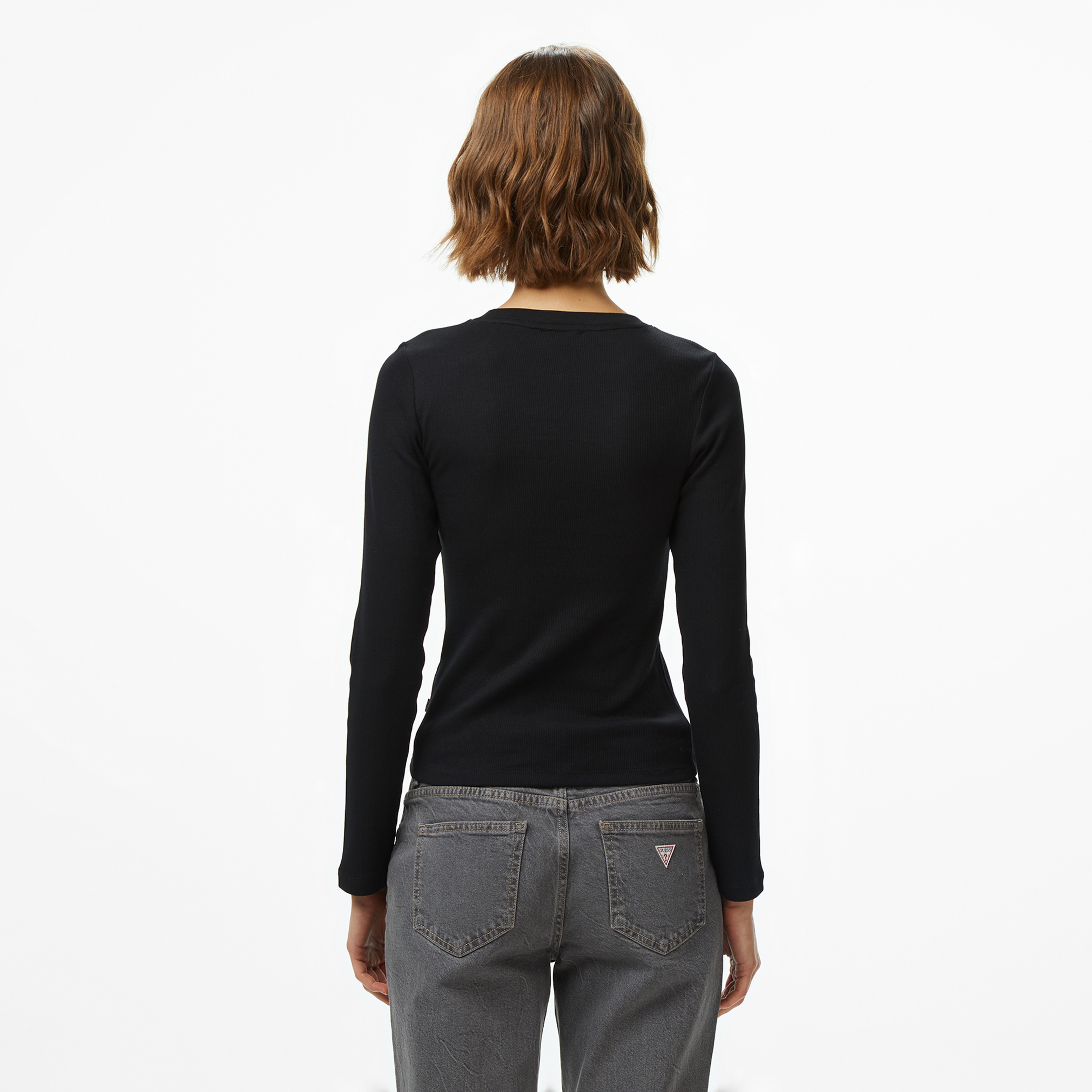 Guess Jeans Kadın Siyah T-Shirt