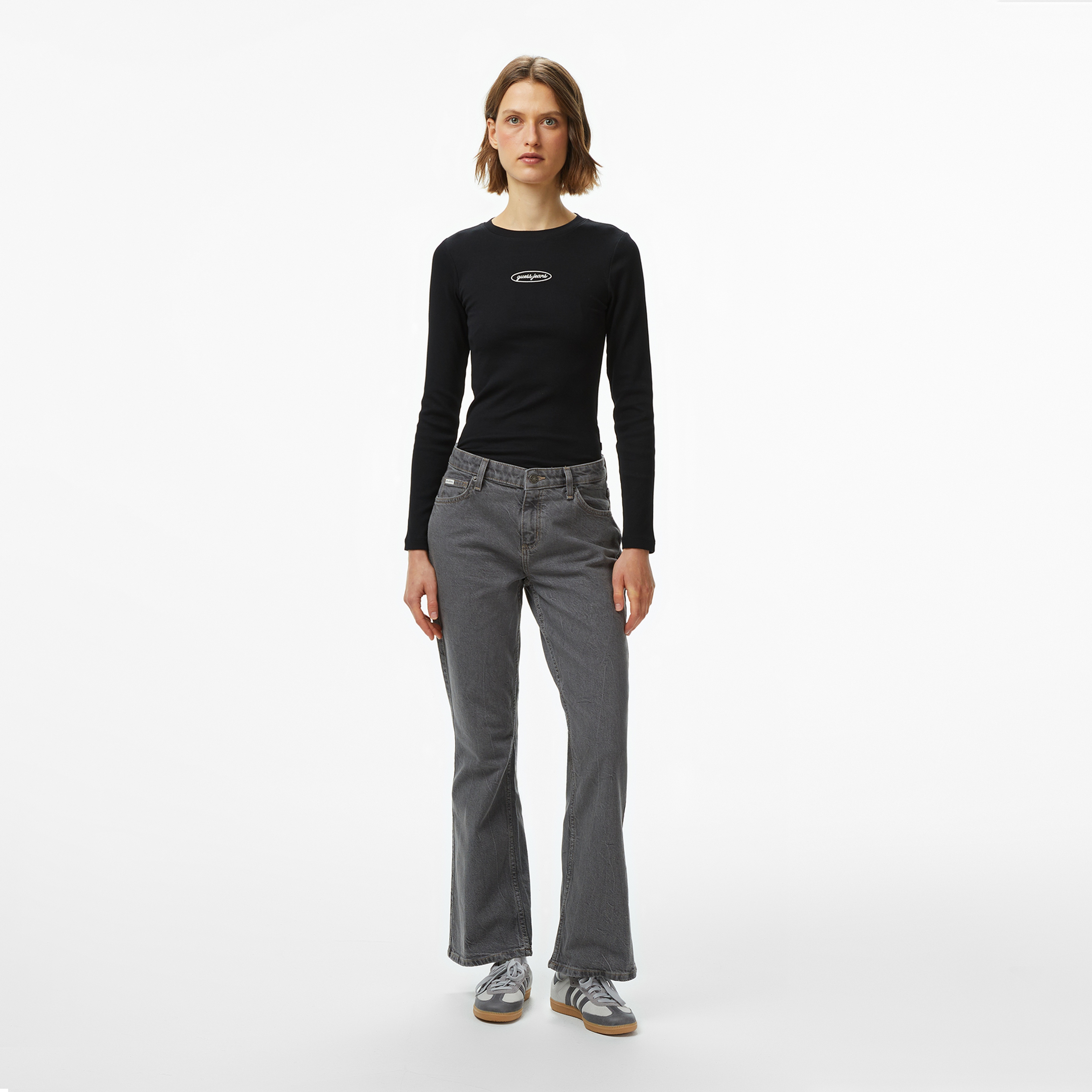 Guess Jeans Kadın Siyah T-Shirt
