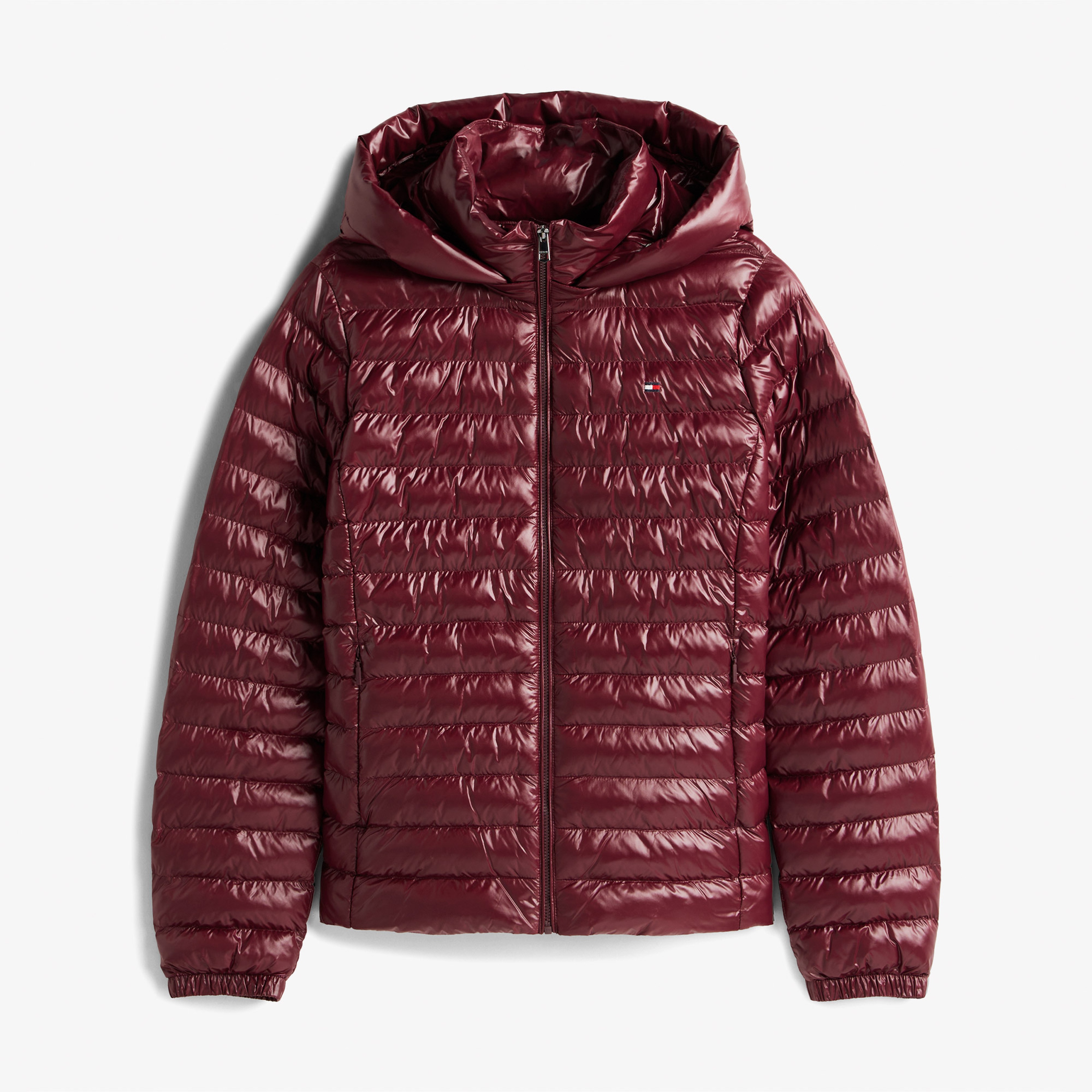Tommy Hilfiger Padded Slim Kadın Puffer Bordo Mont