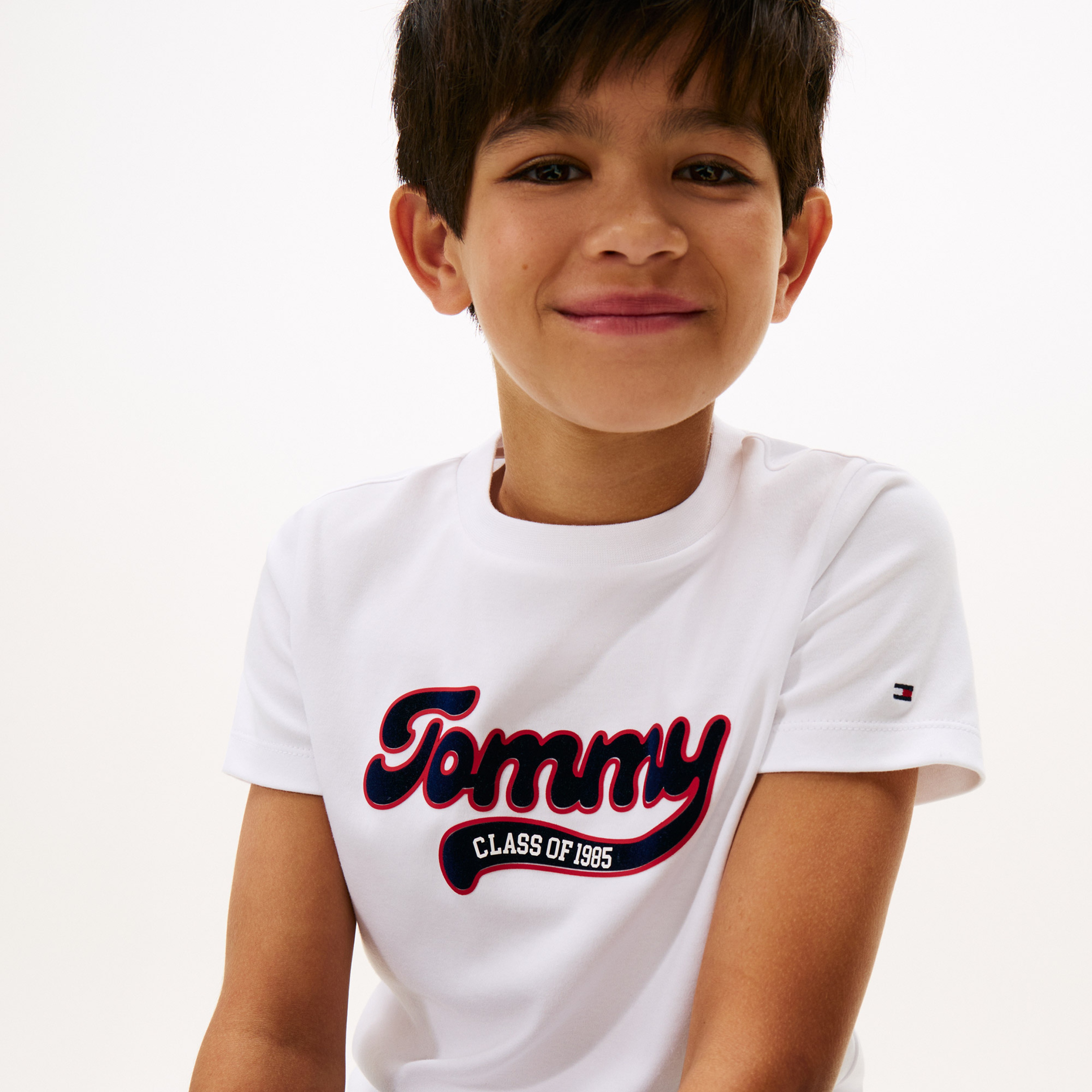 Tommy Hilfiger Varsity Interlock Çocuk Beyaz T-Shirt