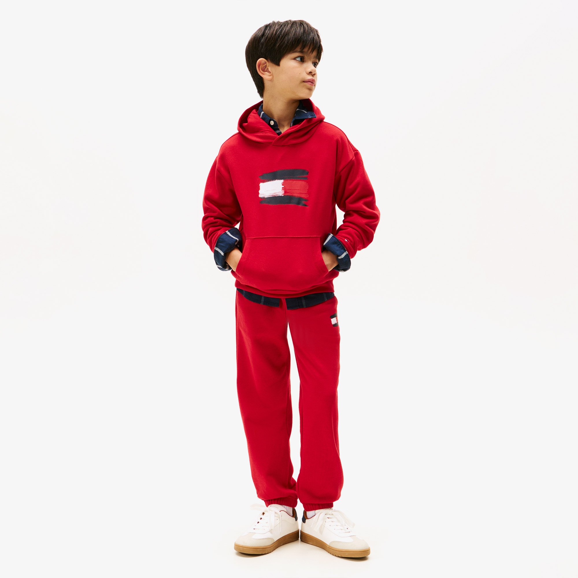 Tommy Hilfiger Flag Çocuk Kırmızı Hoodie