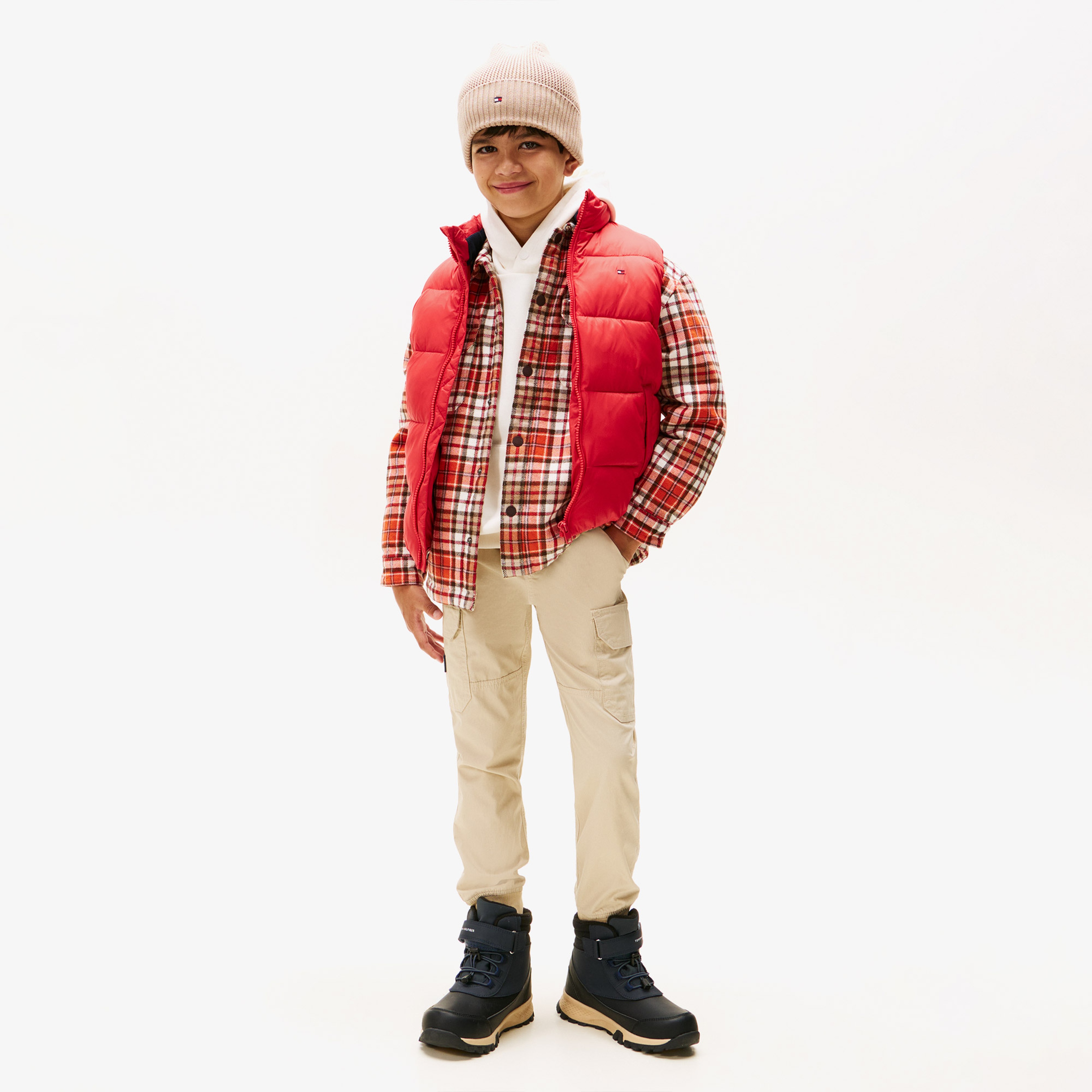 Tommy Hilfiger Essential Padded Çocuk Kırmızı Puffer Yelek