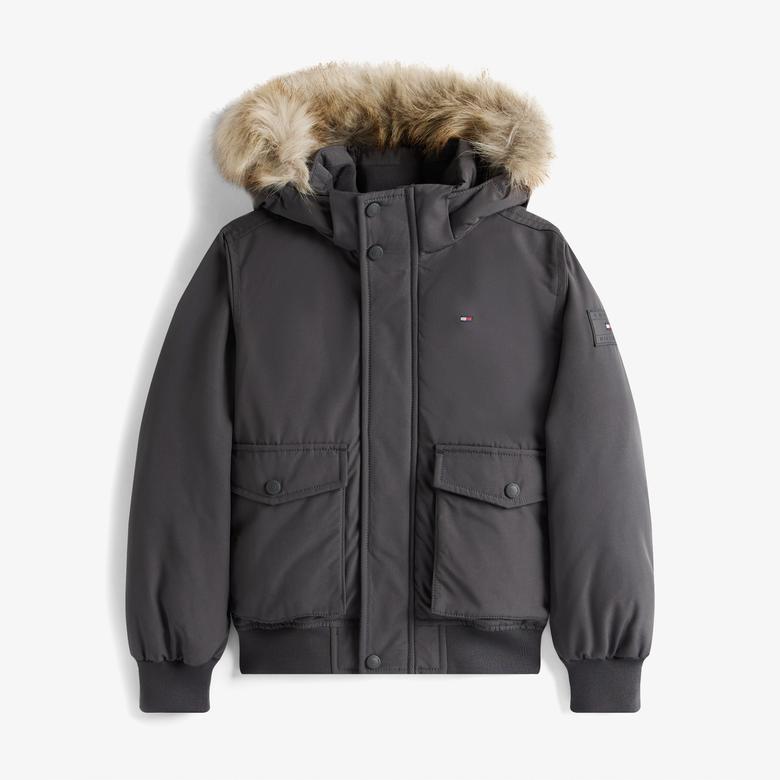 Tommy Hilfiger Fake Çocuk Bomber Gri Mont