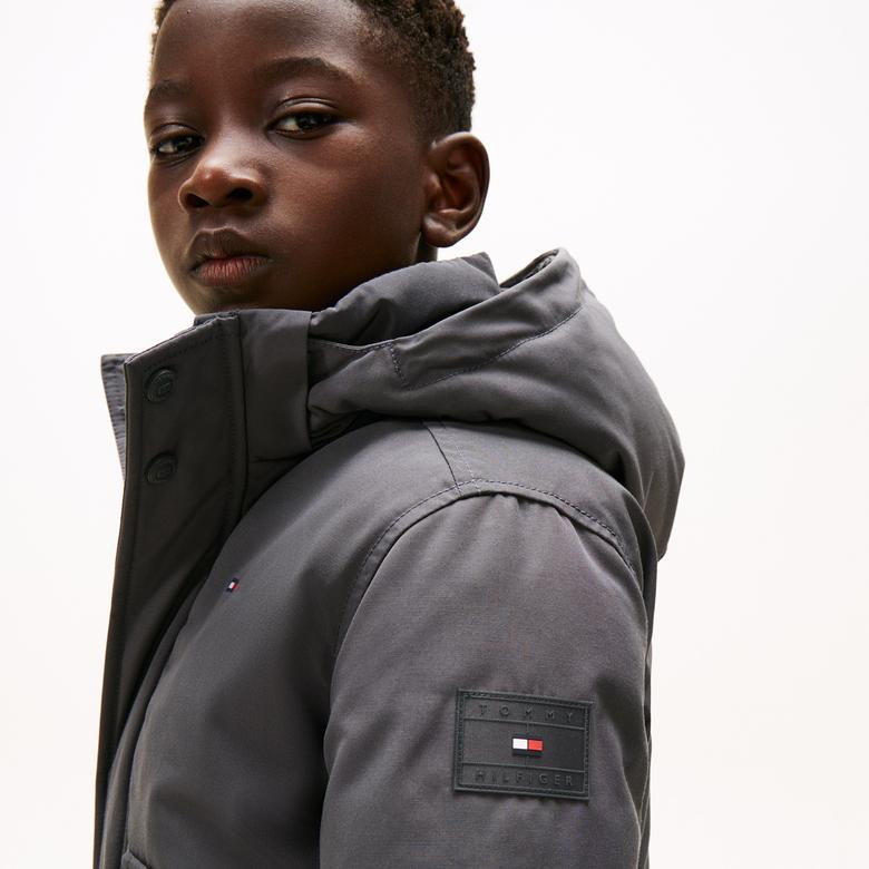 Tommy Hilfiger Fake Çocuk Bomber Gri Mont