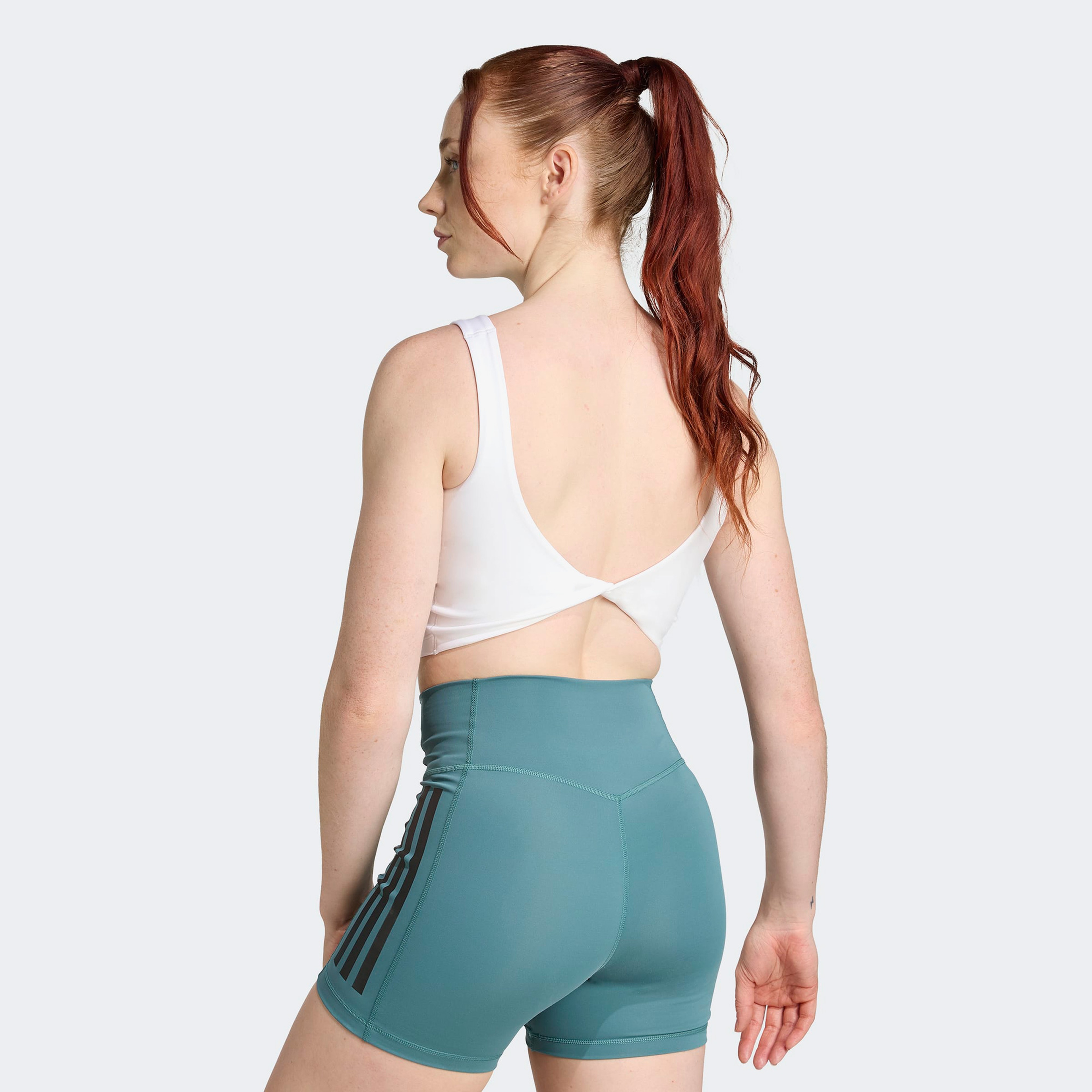 adidas Optime Power Kadın Beyaz Crop T-Shirt