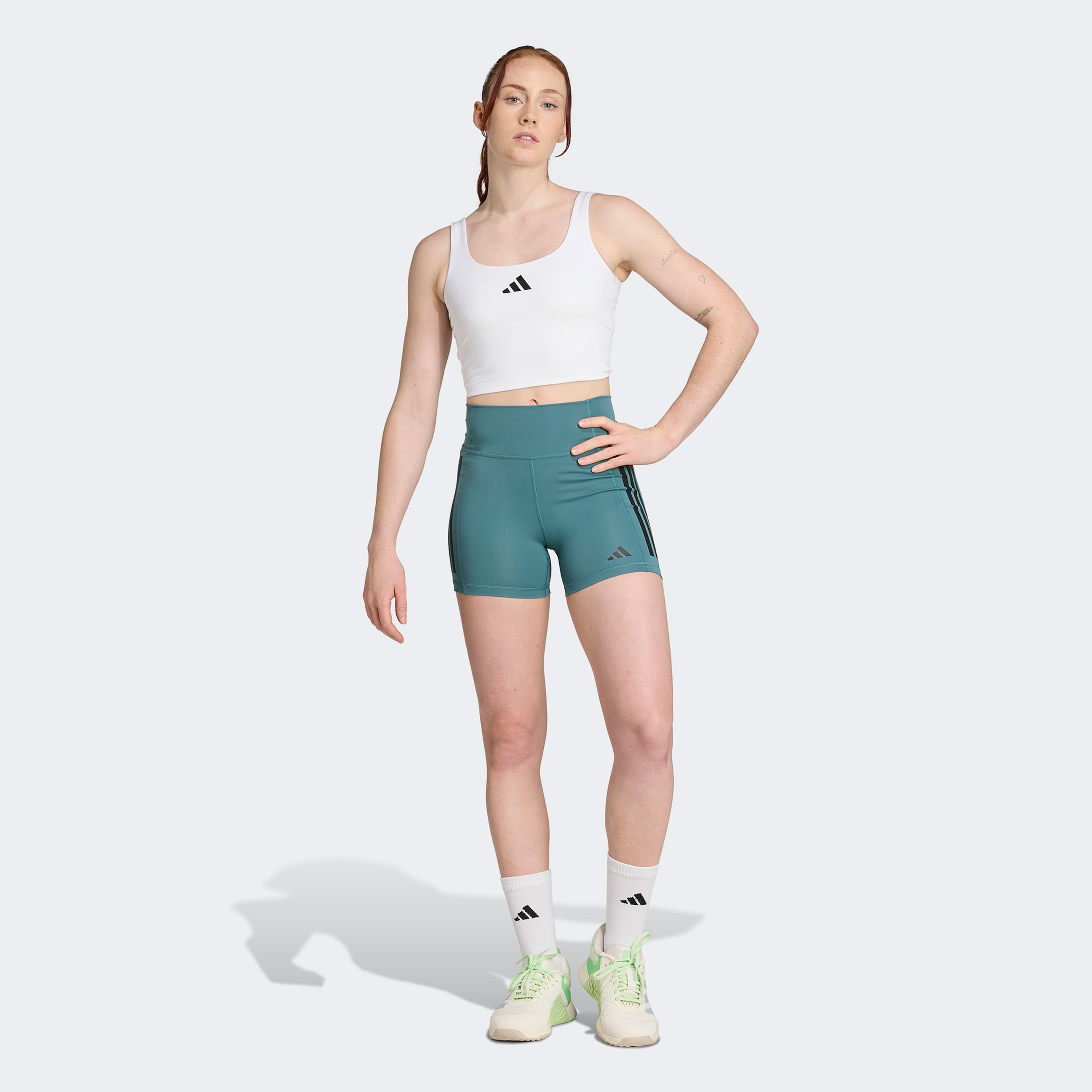 adidas Optime Power Kadın Beyaz Crop T-Shirt